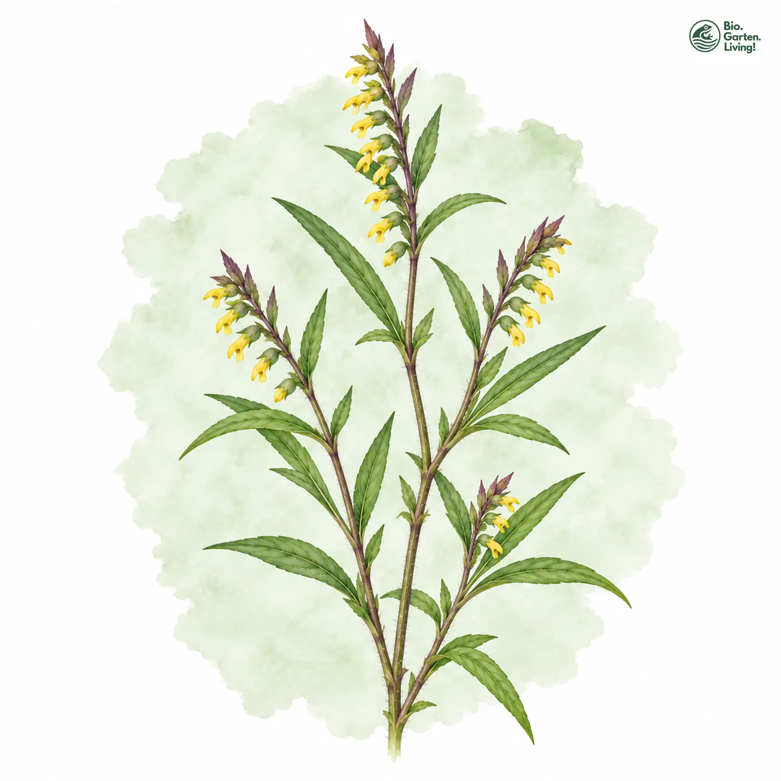 Aquarellzeichnung: Wald-Wachtelweizen (Melampyrum sylvaticum)