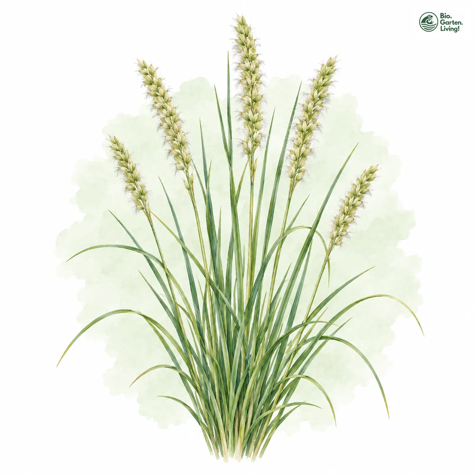 Aquarellzeichnung: Wimper-Perlgras (Melica ciliata)