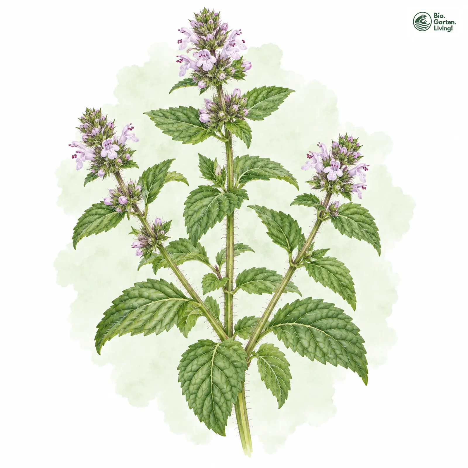 Aquarellzeichnung: Kärntner Minze (Mentha carinthiaca)