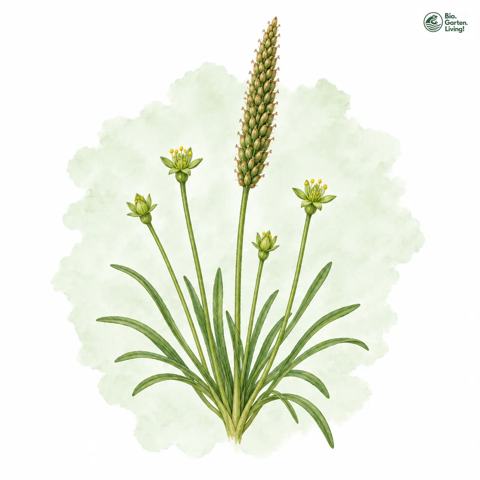 Aquarellzeichnung: Kleines Mäuseschwänzchen (Myosurus minimus)