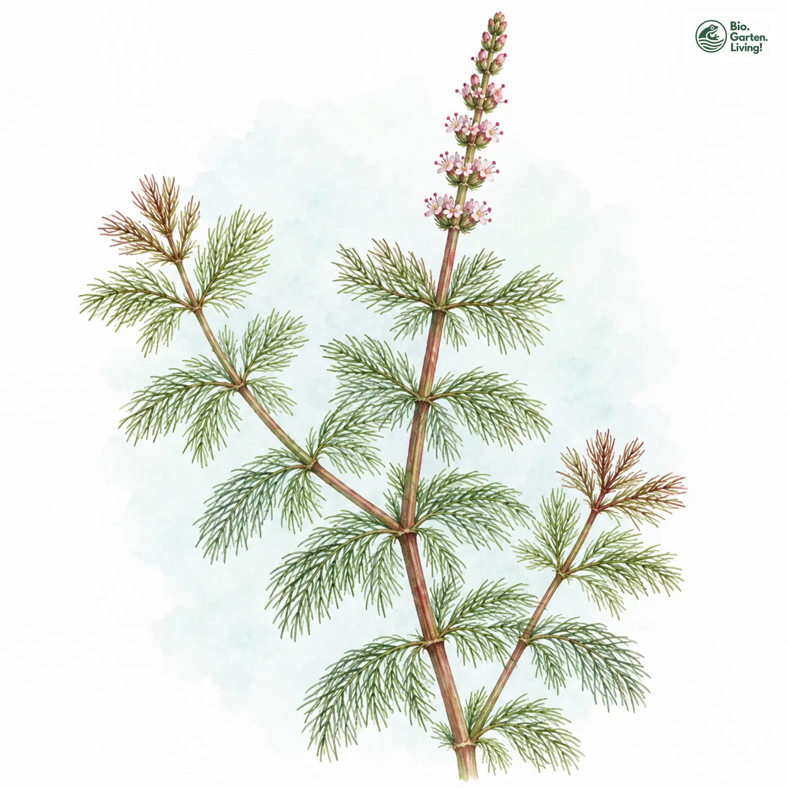 Aquarellzeichnung: Ähren-Tausendblatt (Myriophyllum spicatum)