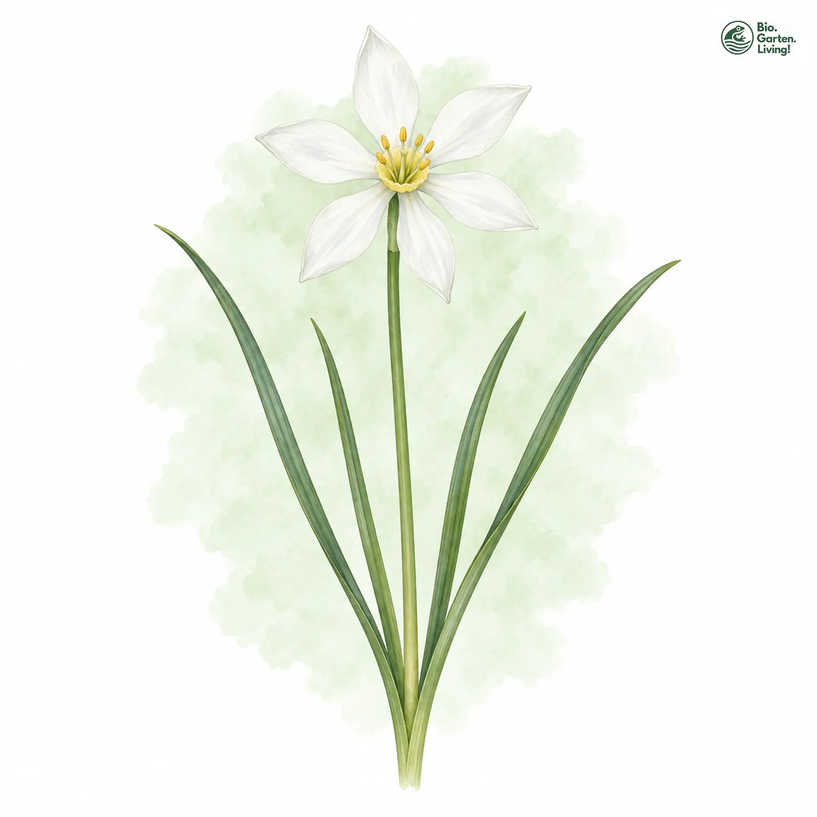 Aquarellzeichnung: Stern-Narzisse (Narcissus radiiflorus)