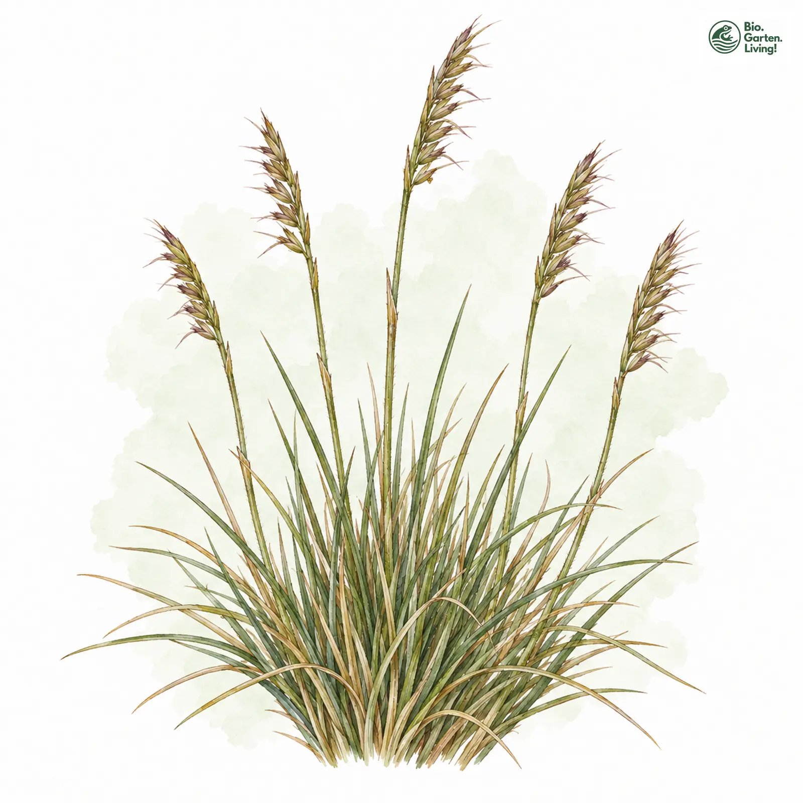 Aquarellzeichnung: Borstgras (Nardus stricta)