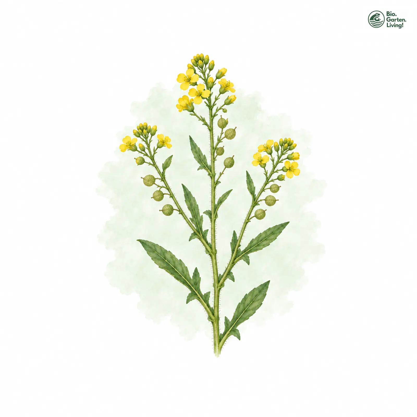 Aquarellzeichnung: Gewöhnlicher Finkensame (Neslia paniculata (im engeren Sinne))