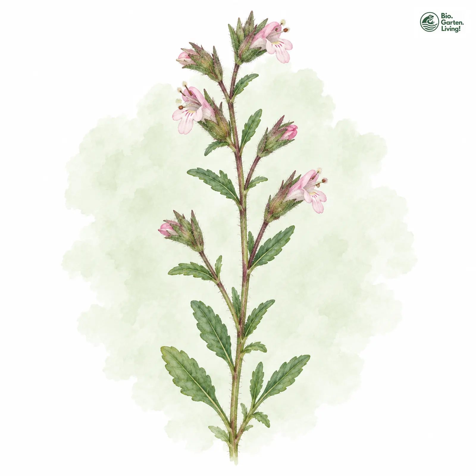 Aquarellzeichnung: Salz-Zahntrost (Odontites litoralis)
