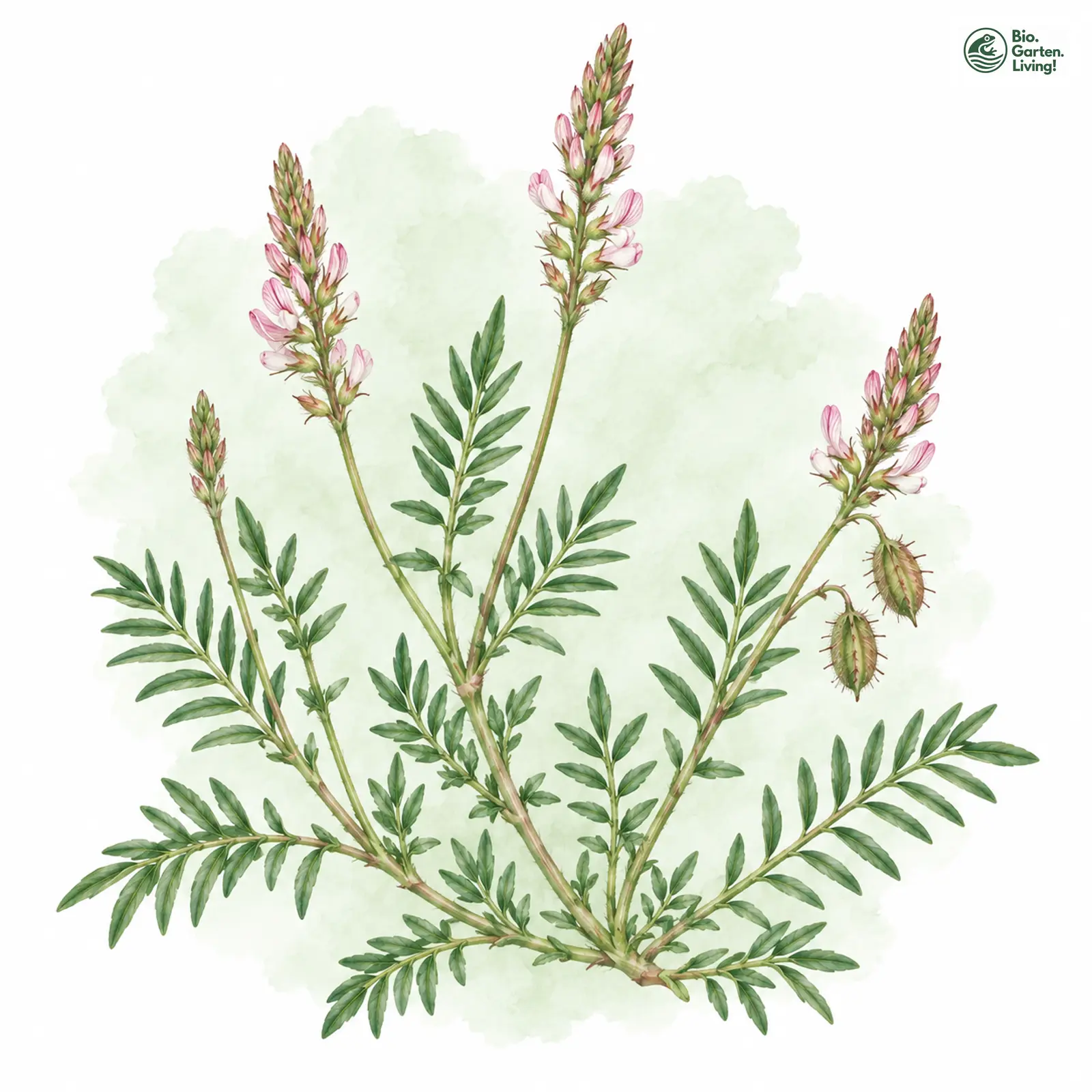 Aquarellzeichnung: Sand-Esparsette (Onobrychis arenaria)
