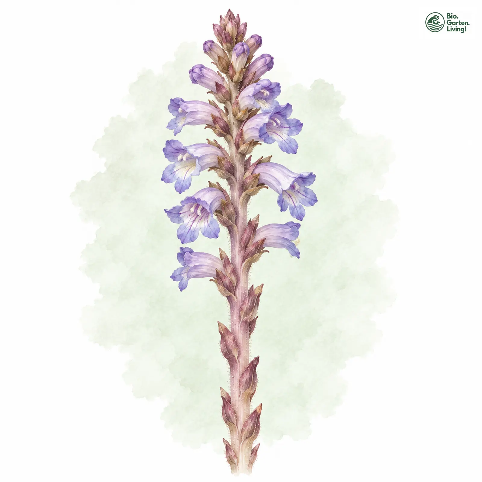 Aquarellzeichnung: Sand-Sommerwurz (Orobanche arenaria)