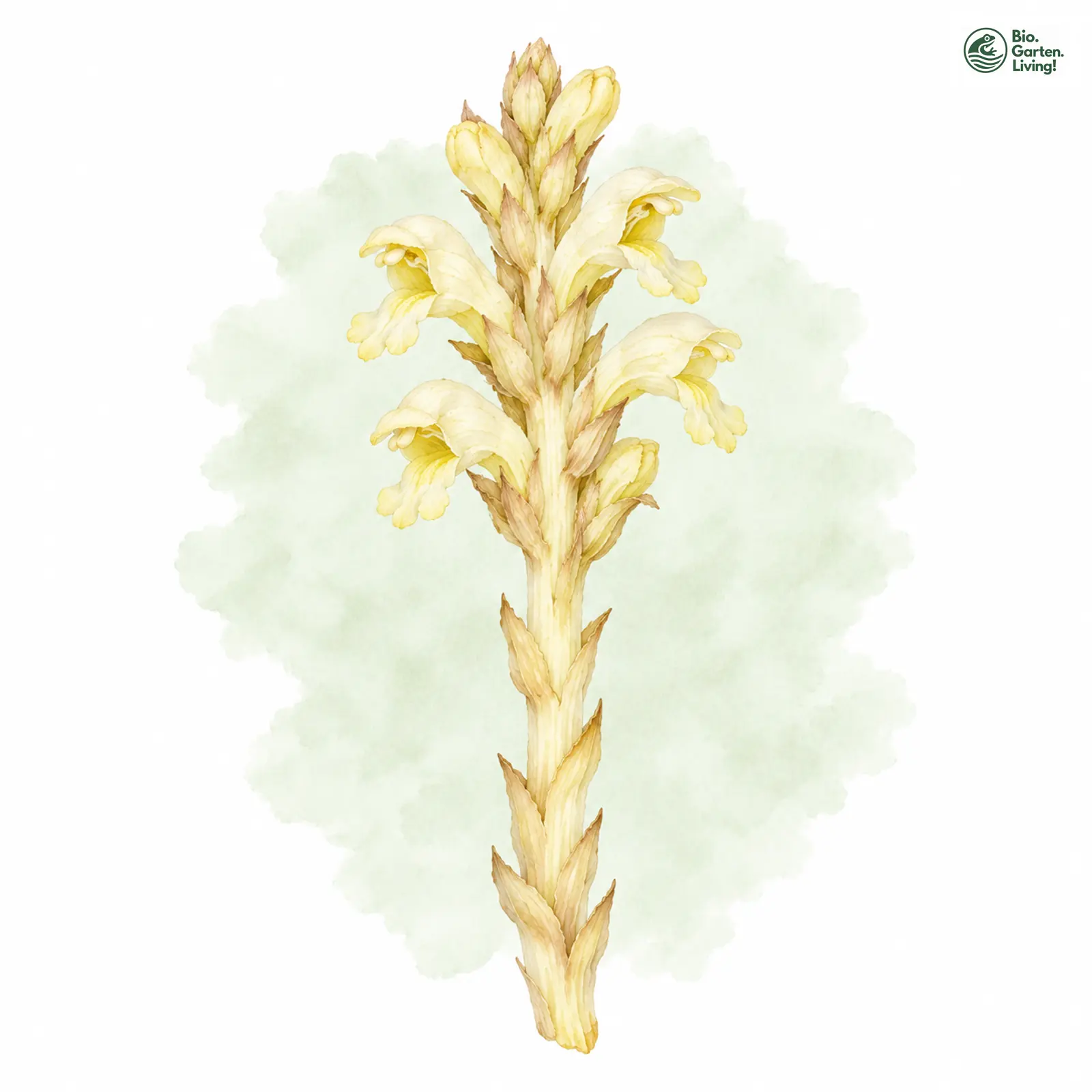 Aquarellzeichnung: Wolf-Sommerwurz (Orobanche lycoctoni)
