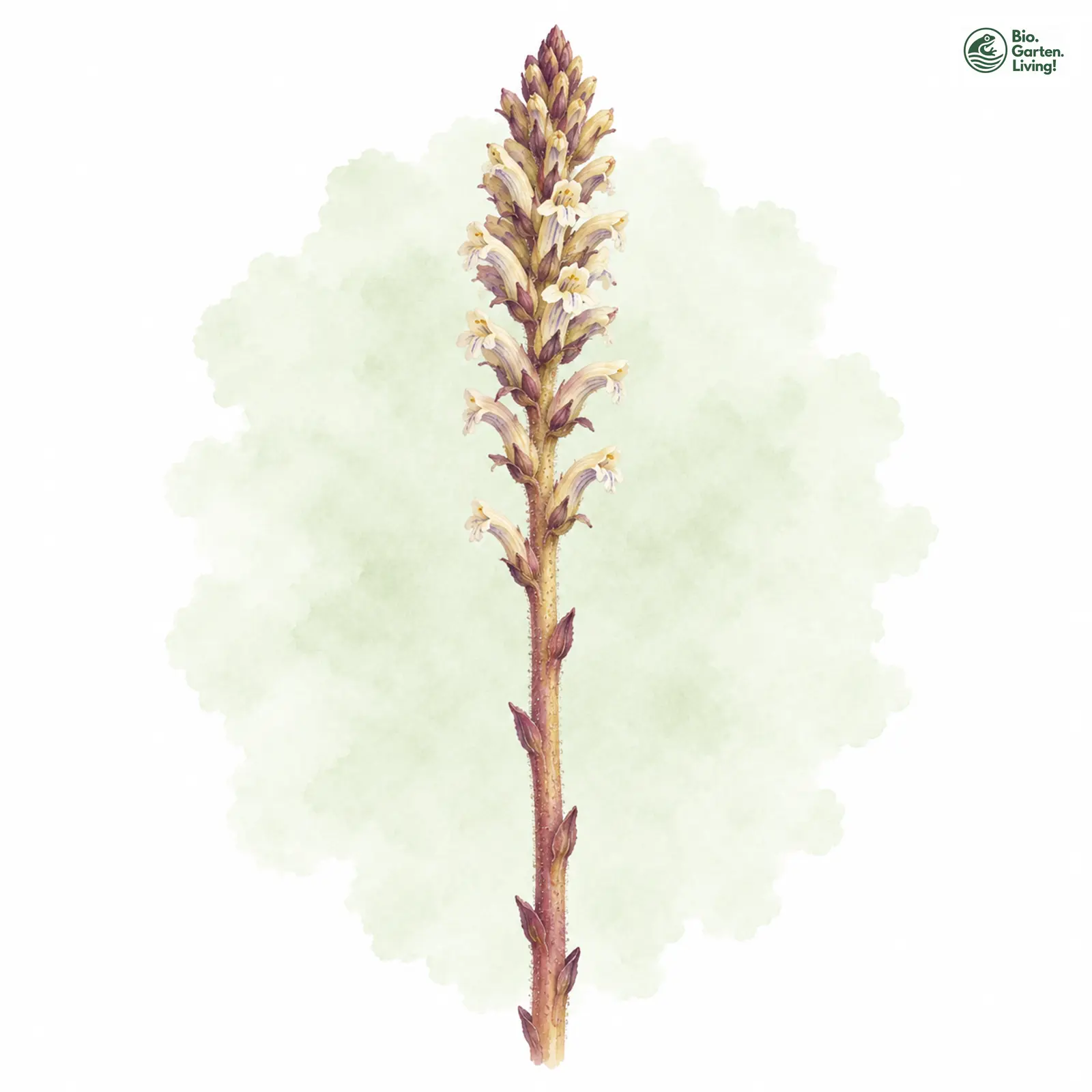 Aquarellzeichnung: Kleine Sommerwurz (Orobanche minor)