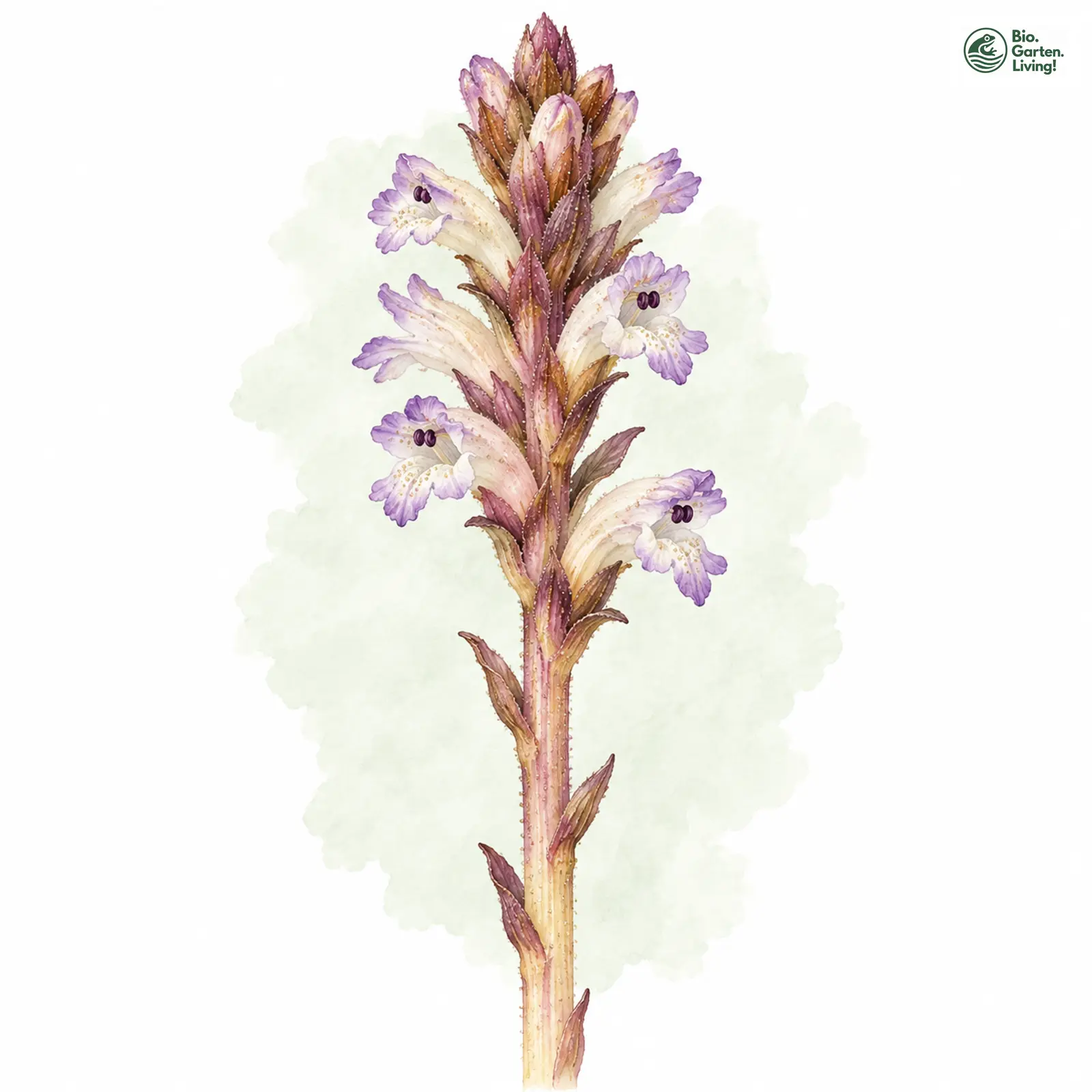 Aquarellzeichnung: Bitterkraut-Sommerwurz (Orobanche picridis)