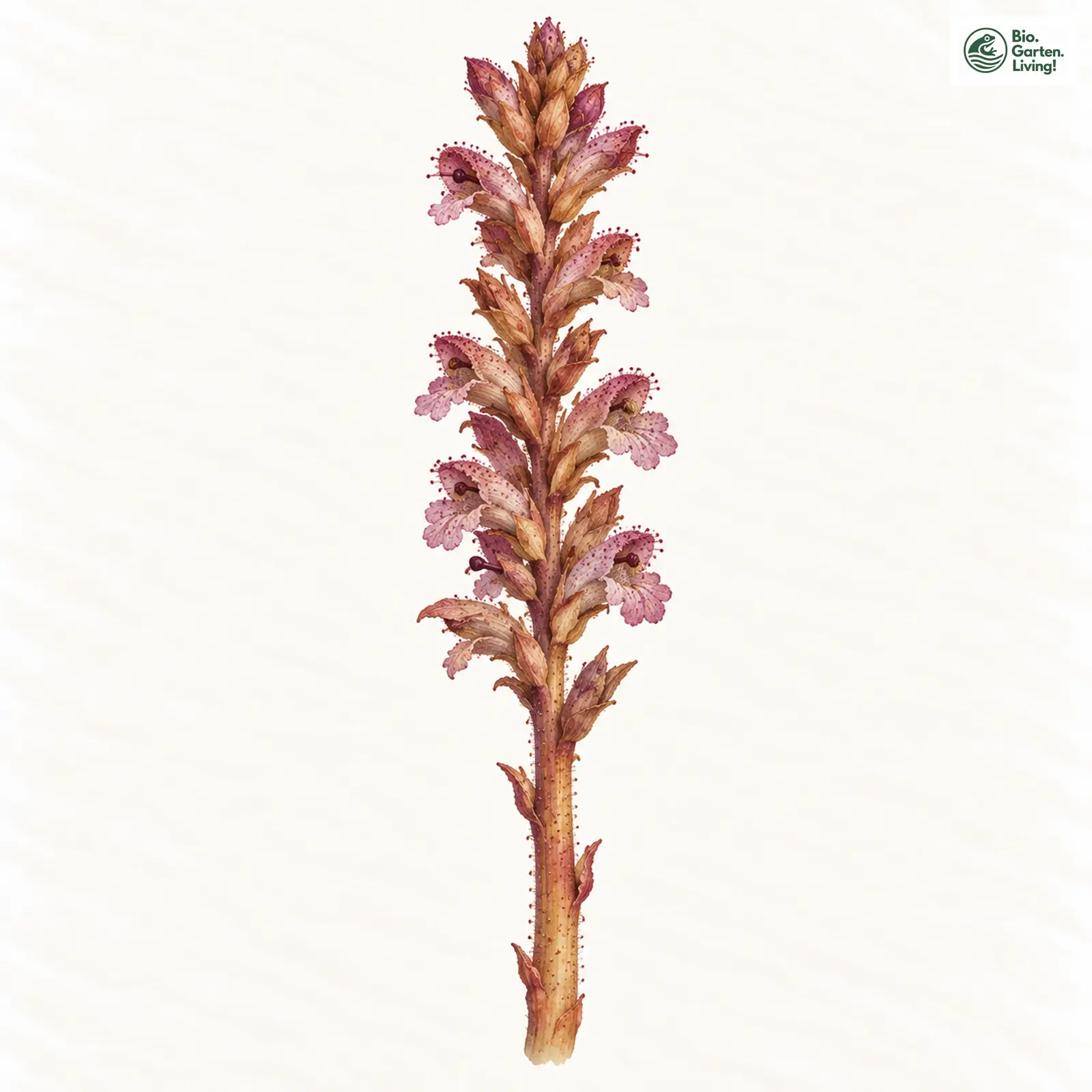 Aquarellzeichnung: Distel-Sommerwurz (Orobanche reticulata)