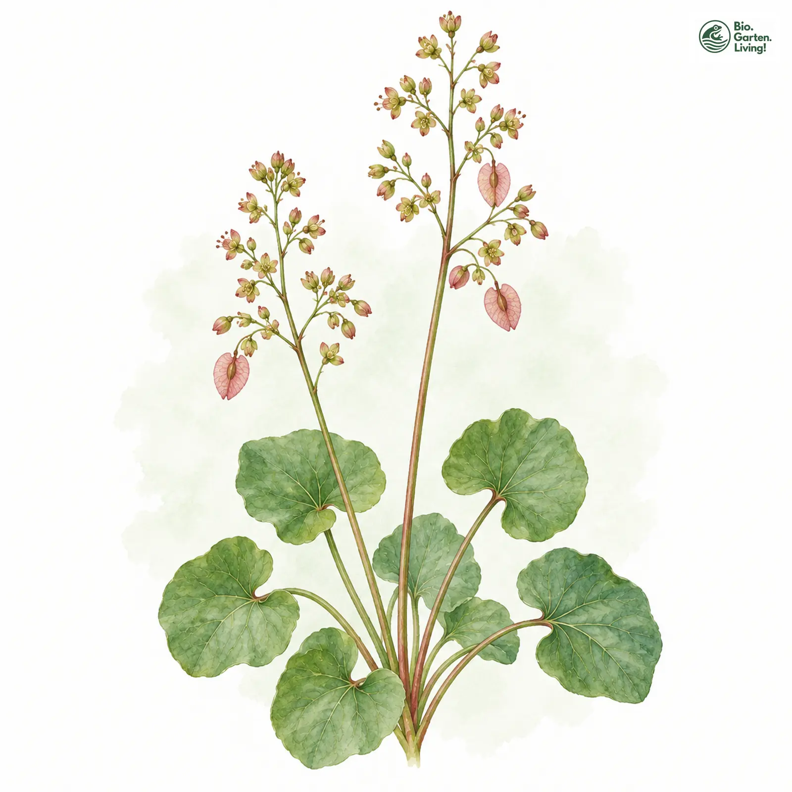 Aquarellzeichnung: Alpen-Säuerling (Oxyria digyna)