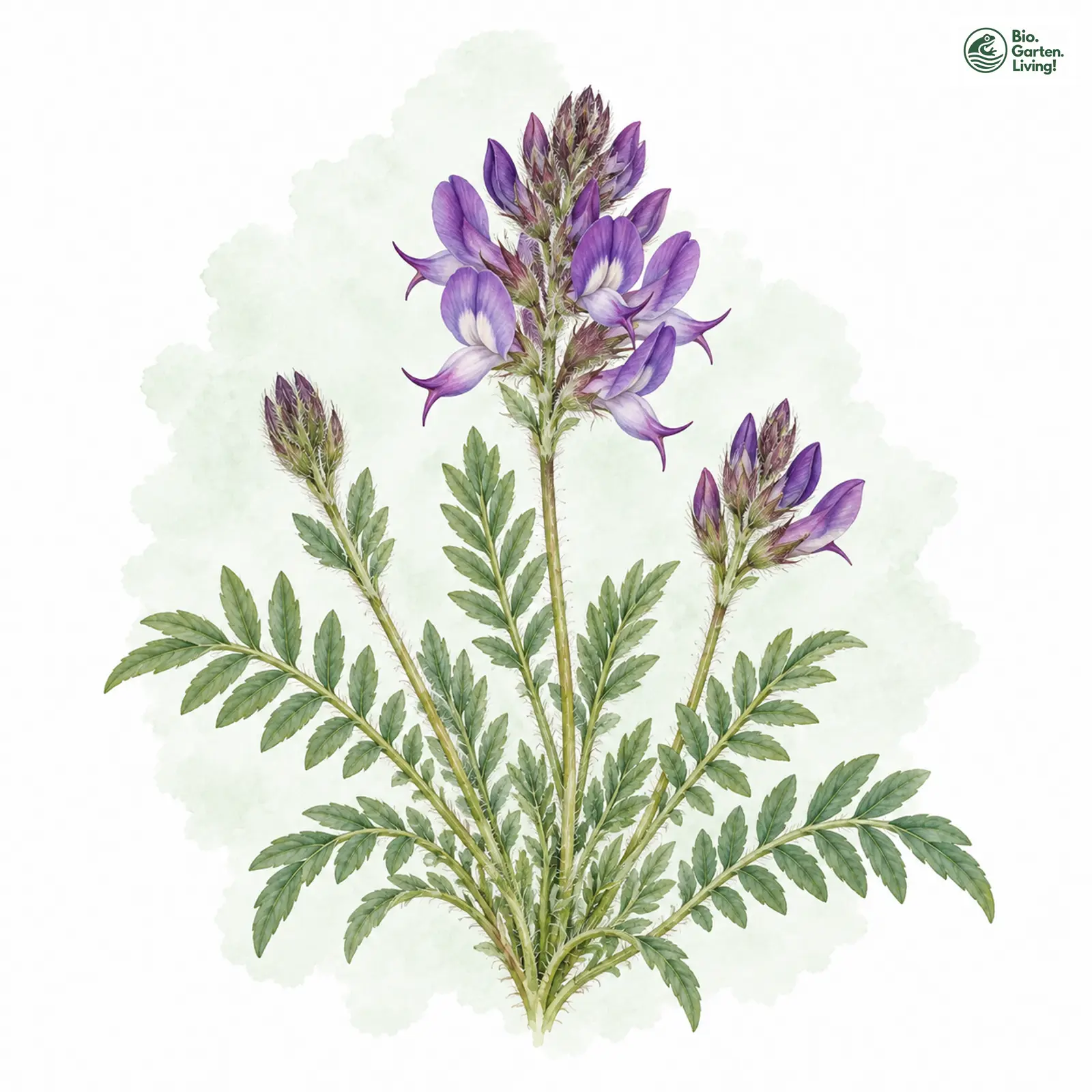 Aquarellzeichnung: Berg-Spitzkiel (Oxytropis montana)