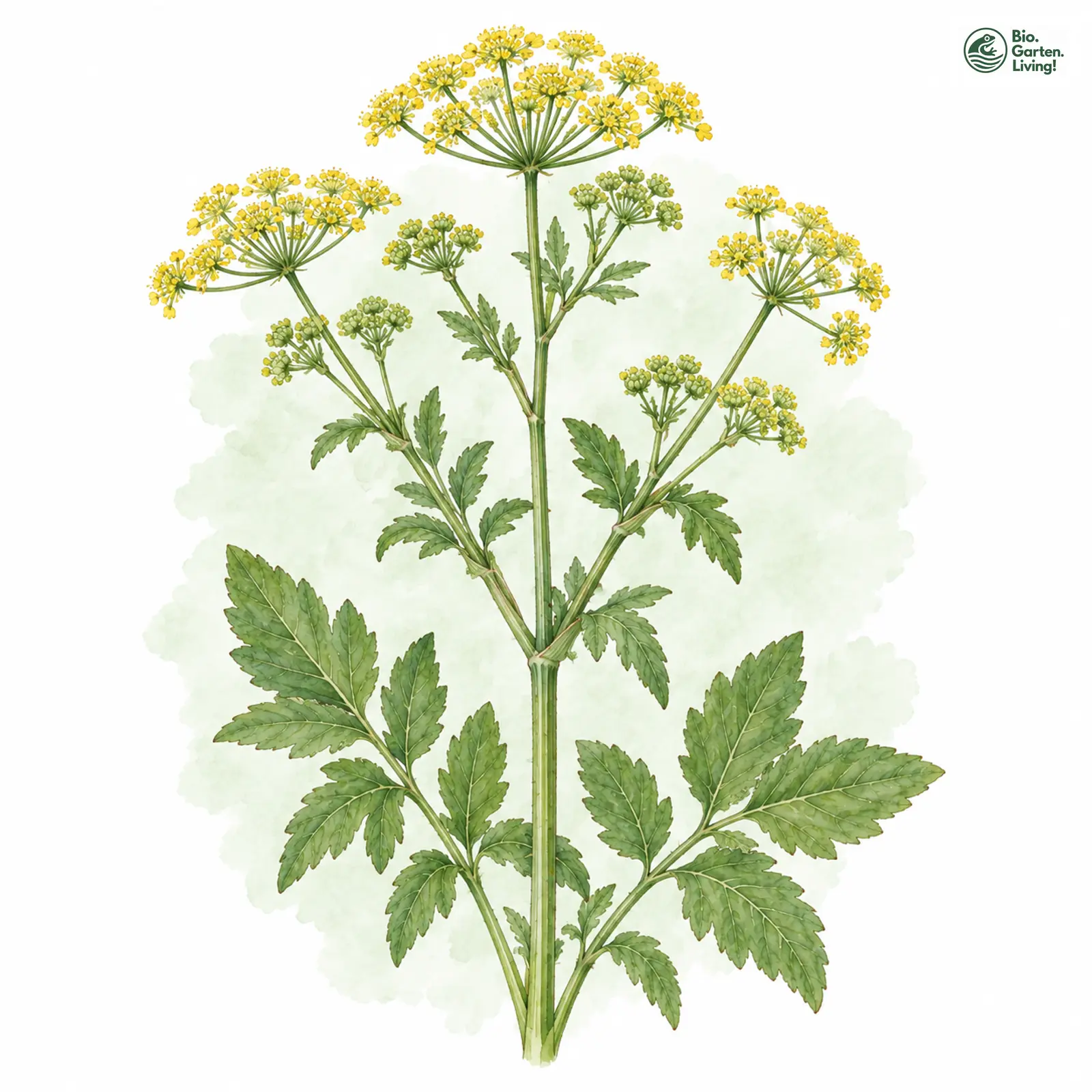 Aquarellzeichnung: Gewöhnlicher Pastinak (Pastinaca sativa)