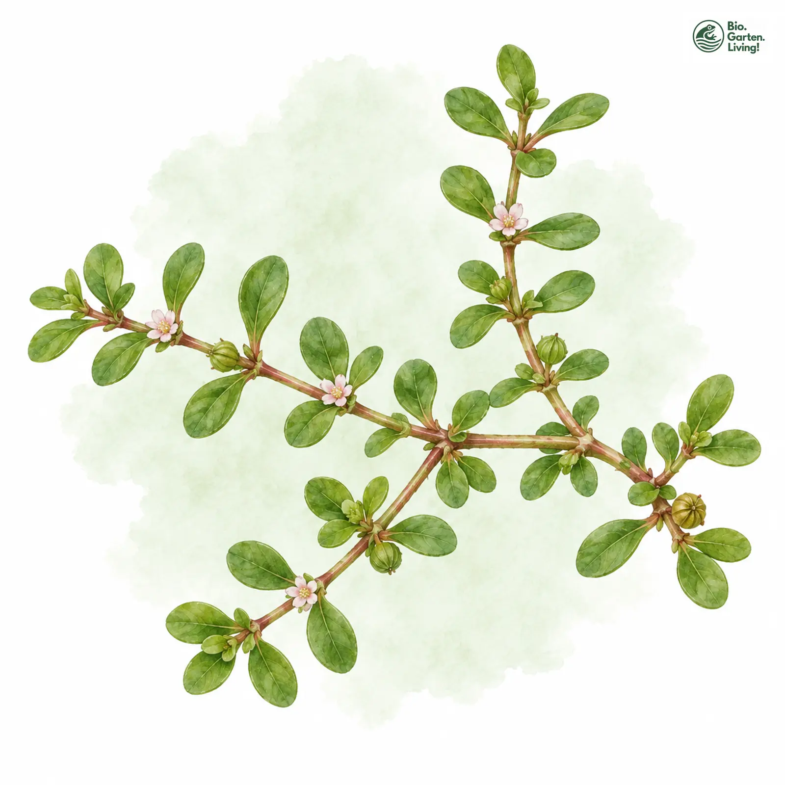 Aquarellzeichnung: Gewöhnlicher Sumpfquendel (Peplis portula)