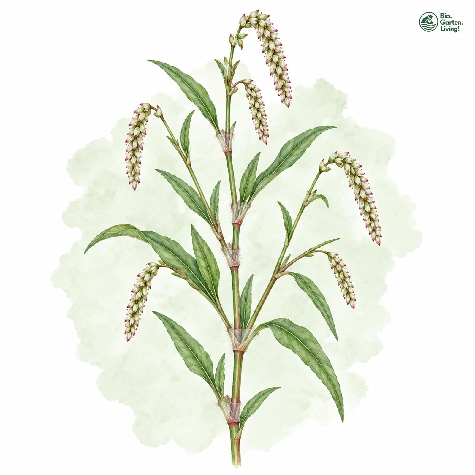 Aquarellzeichnung: Pfeffer-Knöterich (Persicaria hydropiper)