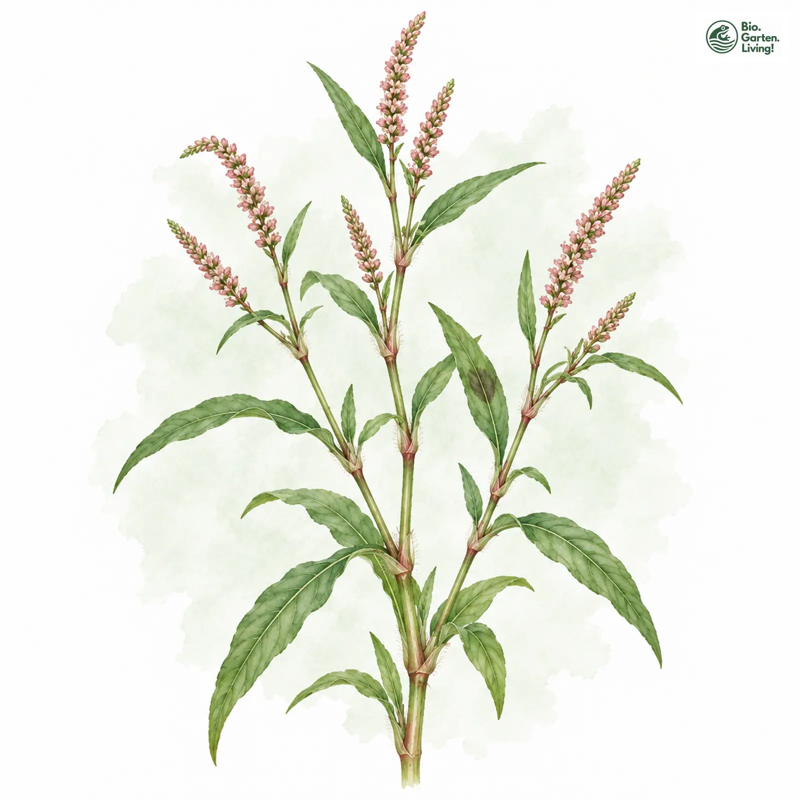 Aquarellzeichnung: Ampfer-Knöterich (Persicaria lapathifolia (im weiteren Sinne))