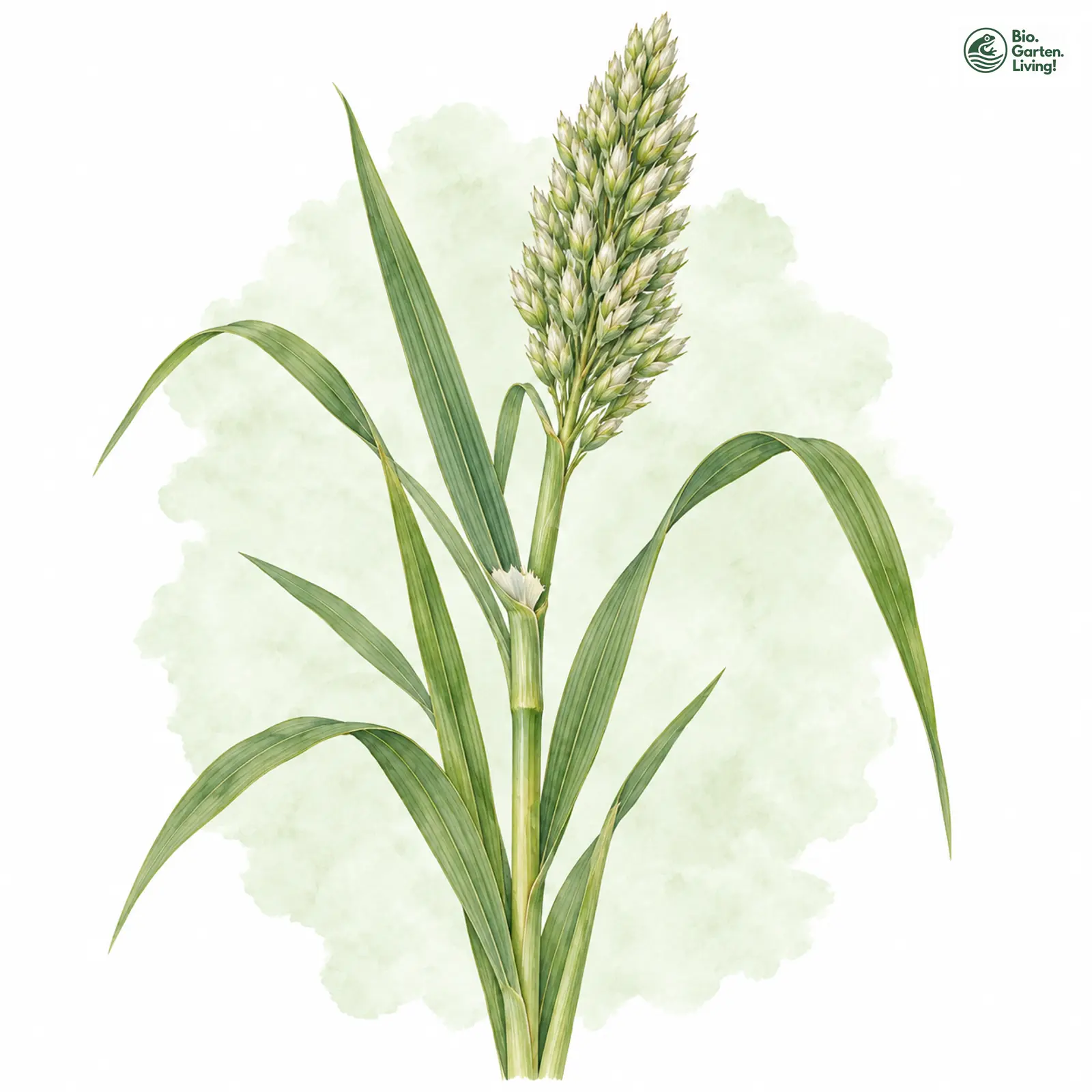 Aquarellzeichnung: Rohr-Glanzgras (Phalaris arundinacea)