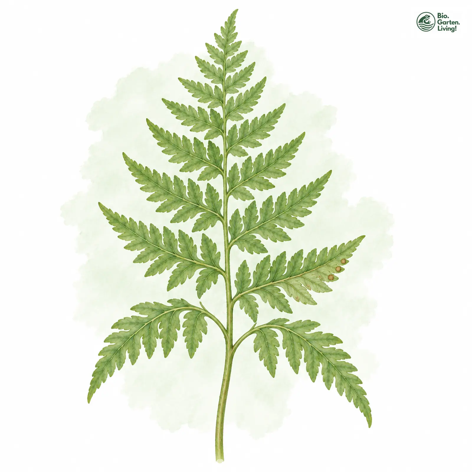 Aquarellzeichnung: Buchenfarn (Phegopteris connectilis)