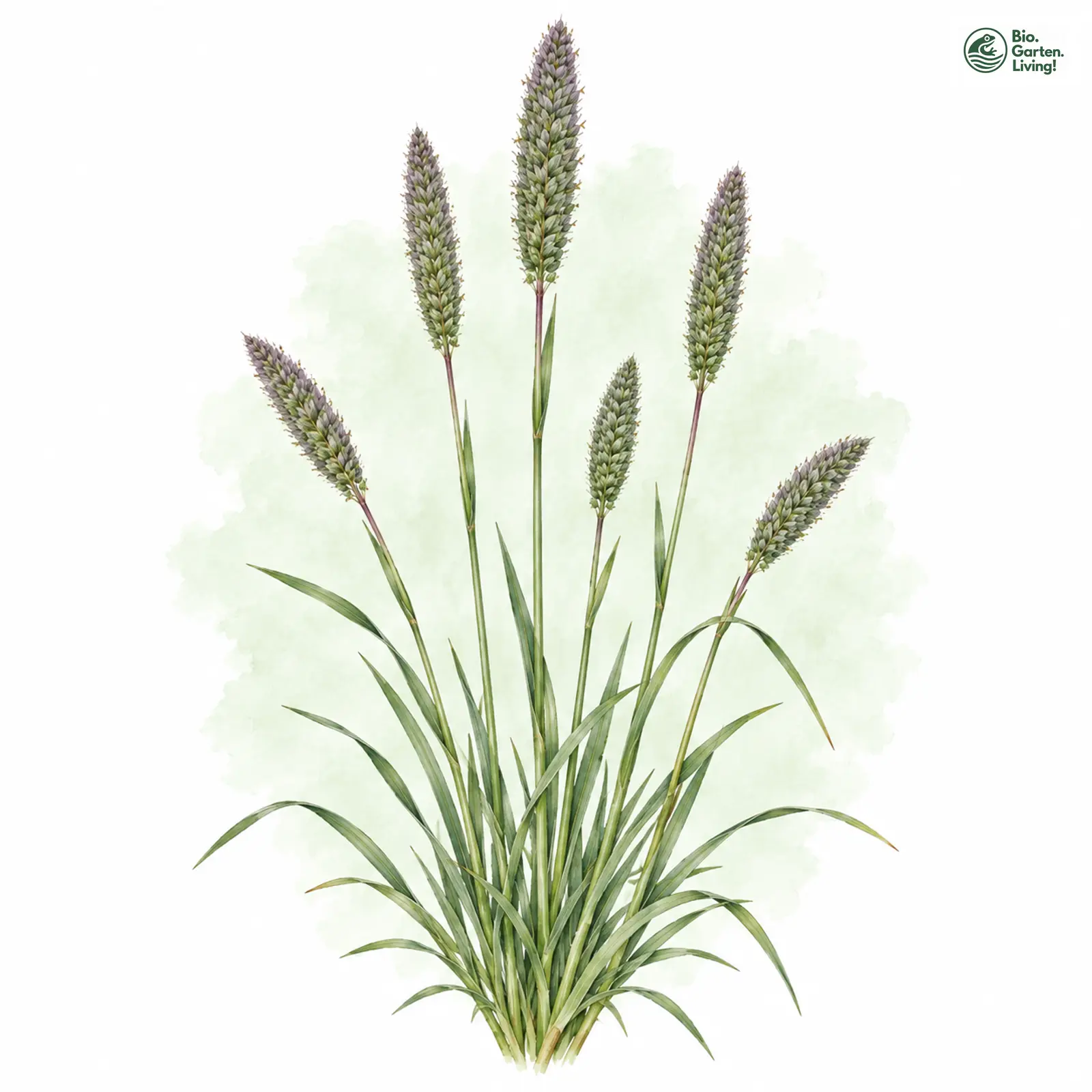 Aquarellzeichnung: Steppen-Lieschgras (Phleum phleoides)