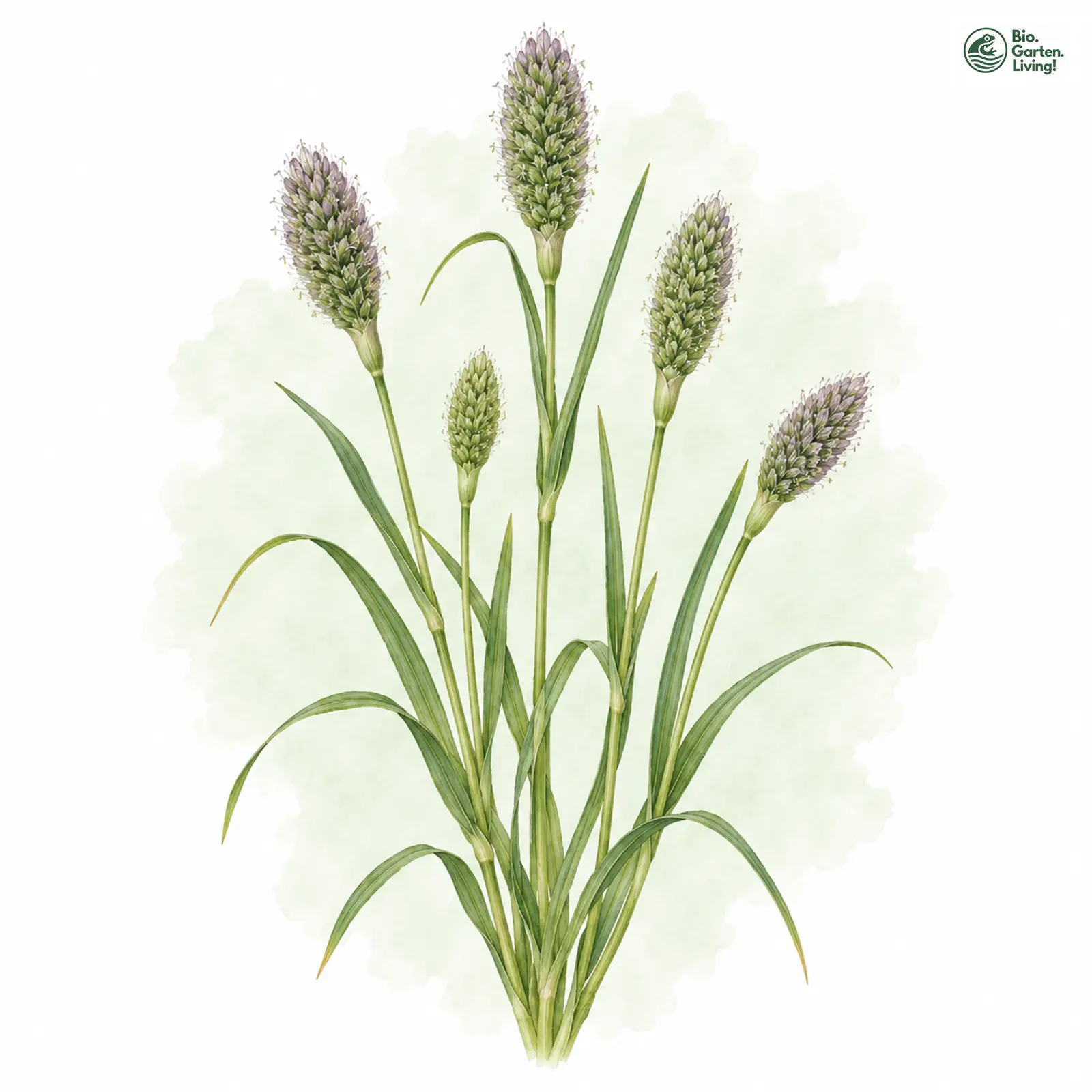 Aquarellzeichnung: Graubündener Lieschgras (Phleum rhaeticum)