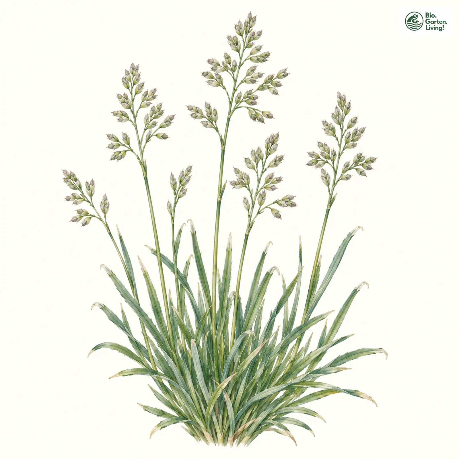 Aquarellzeichnung: Badener Rispengras (Poa badensis)