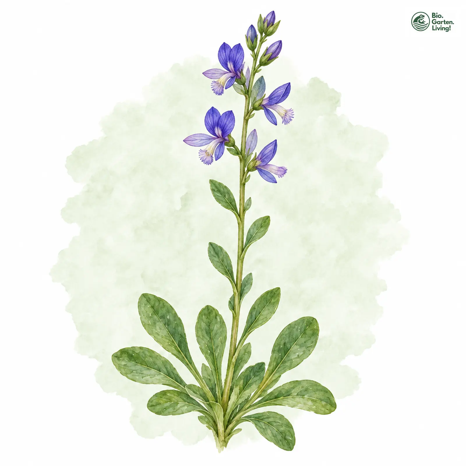 Aquarellzeichnung: Sumpf-Kreuzblümchen (Polygala amarella)