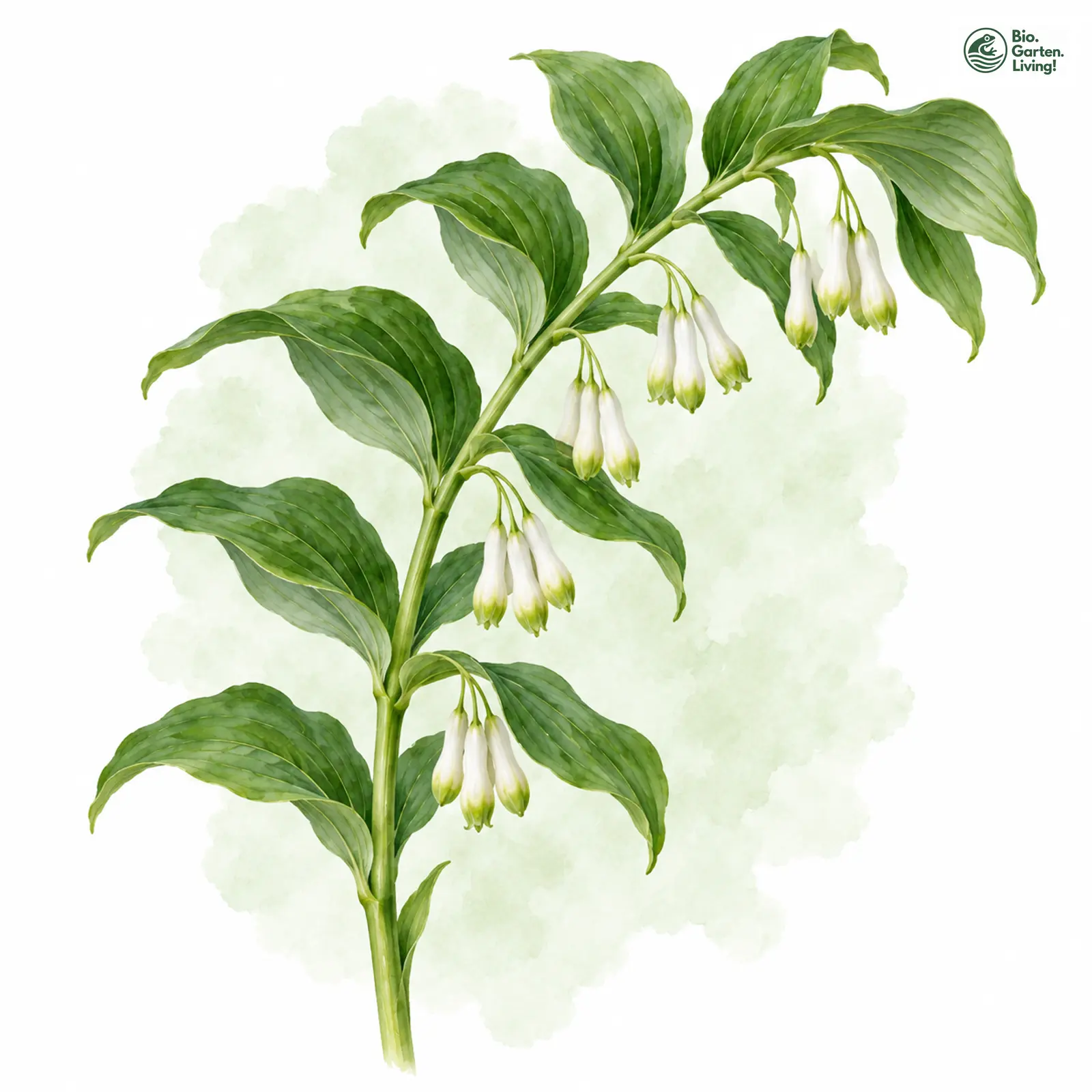 Aquarellzeichnung: Vielblütige Weißwurz (Polygonatum multiflorum)