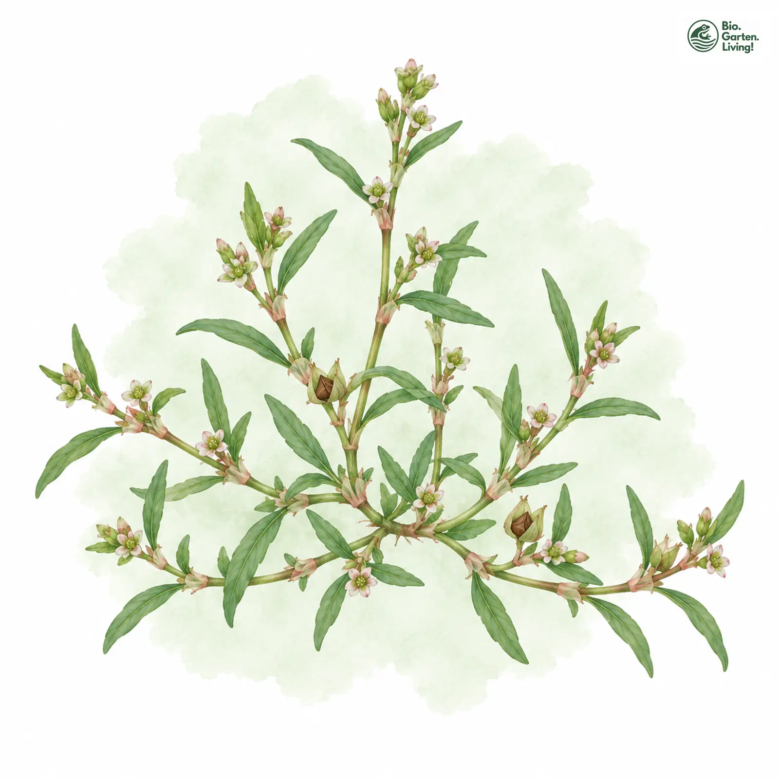 Aquarellzeichnung: Strand-Vogelknöterich (I. E. S.) (Polygonum oxyspermum (im engeren Sinne))