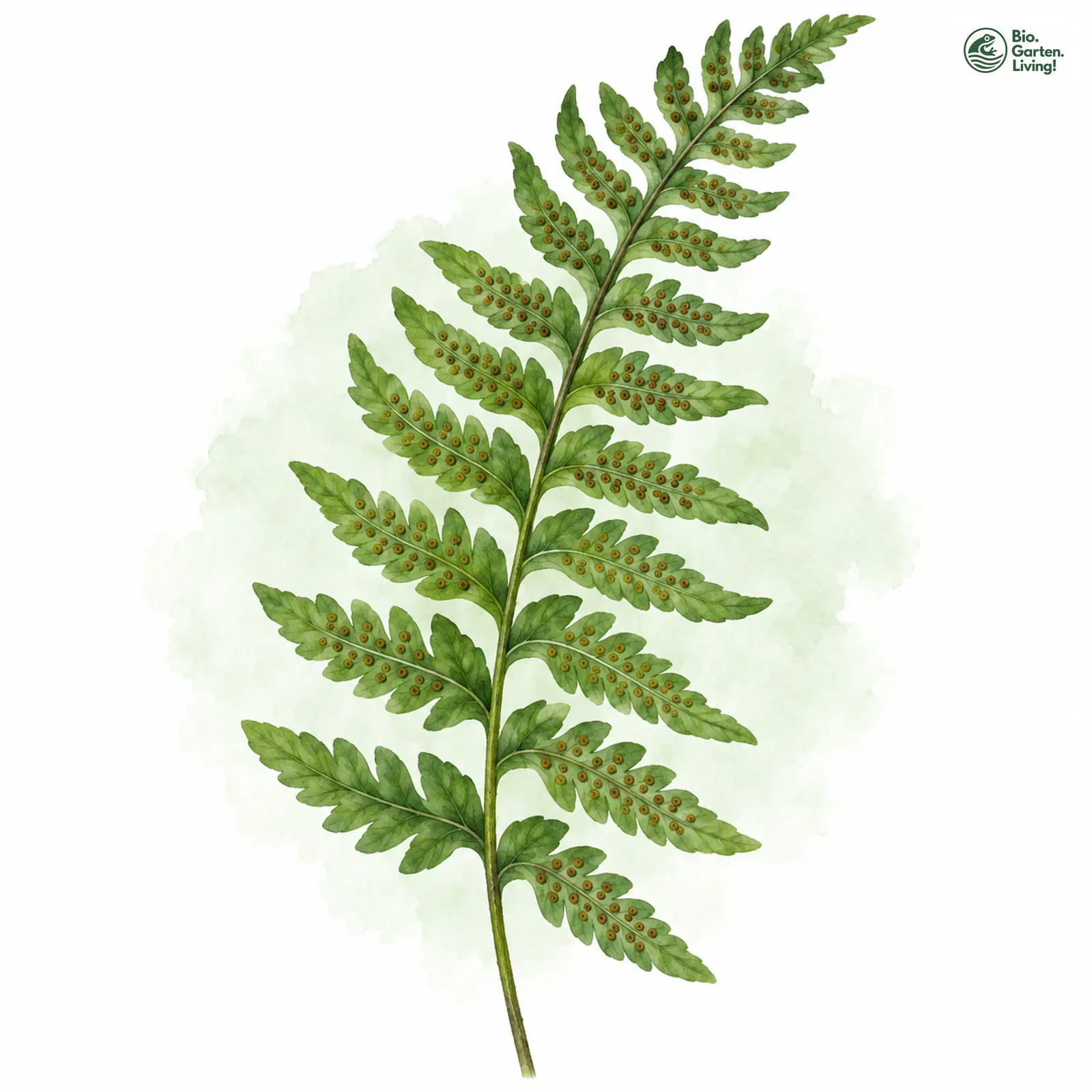Aquarellzeichnung: Gewöhnlicher Tüpfelfarn (Polypodium vulgare)