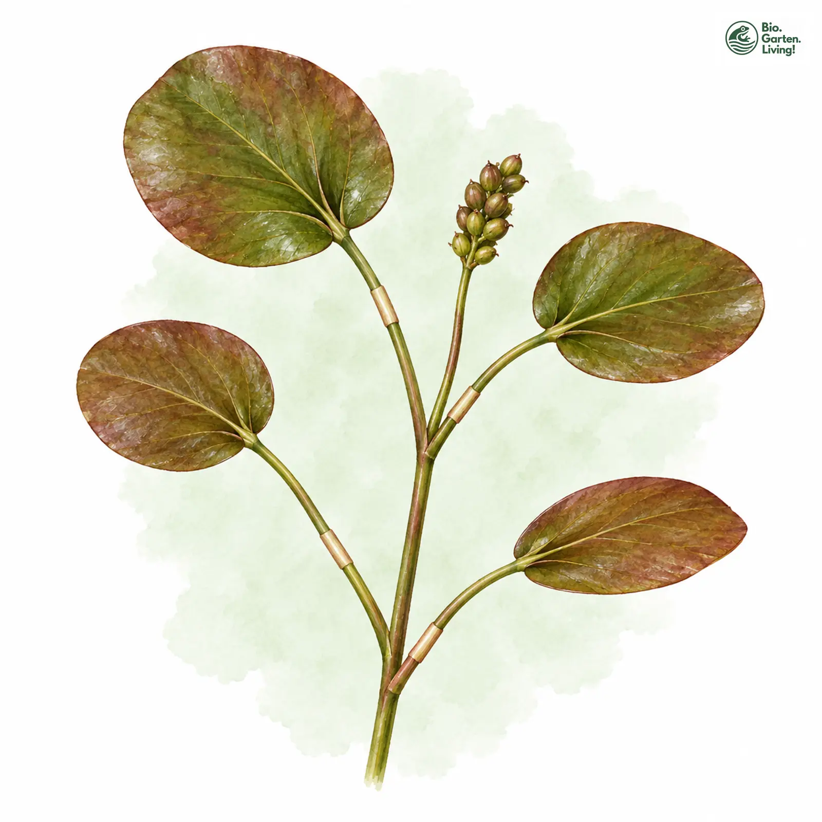 Aquarellzeichnung: Schwimmendes Laichkraut (Potamogeton natans)