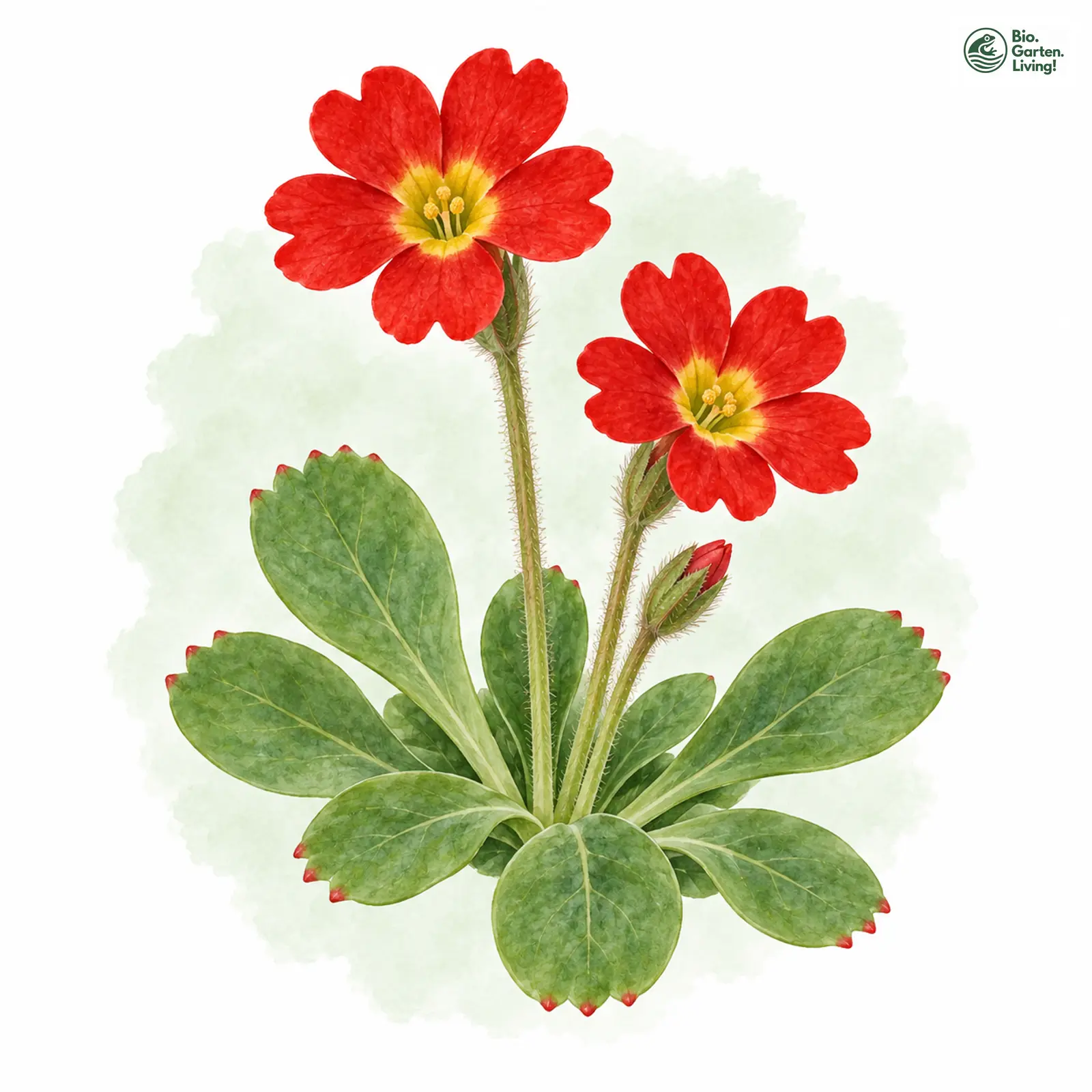 Aquarellzeichnung: Zwerg-Primel (Primula minima)