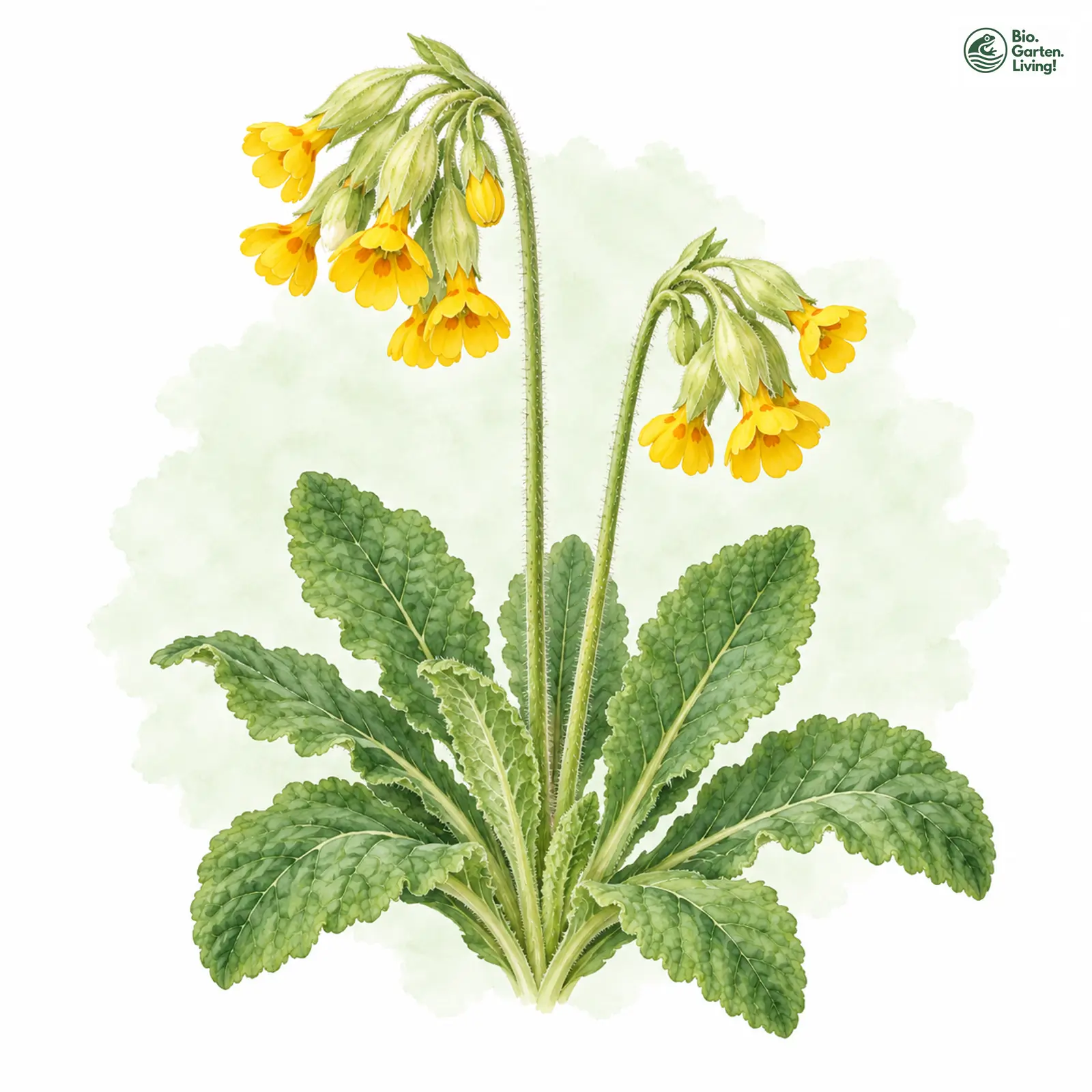 Aquarellzeichnung: Wiesen-Primel (Primula veris)