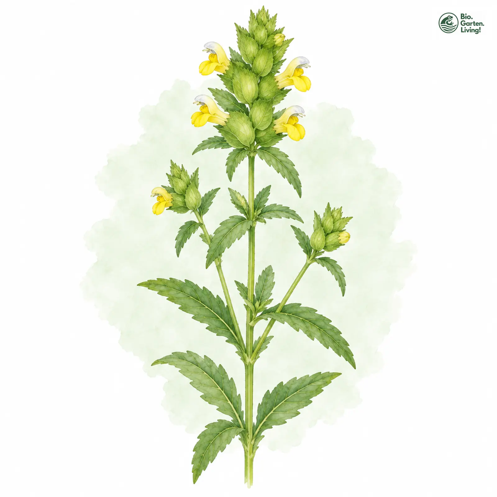 Aquarellzeichnung: Kleiner Klappertopf (Rhinanthus minor)