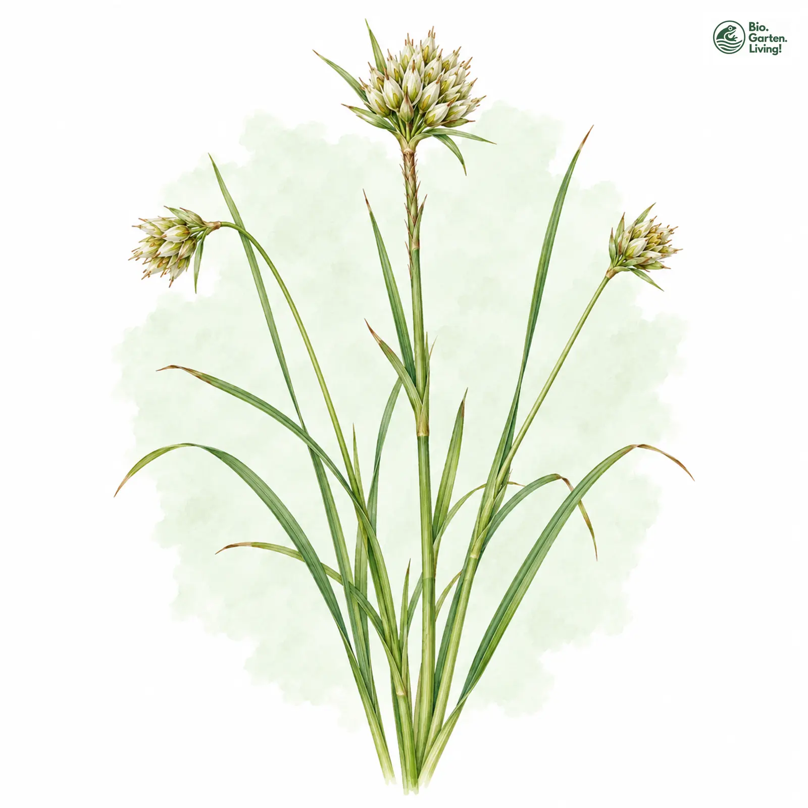 Aquarellzeichnung: Weißes Schnabelried (Rhynchospora alba)