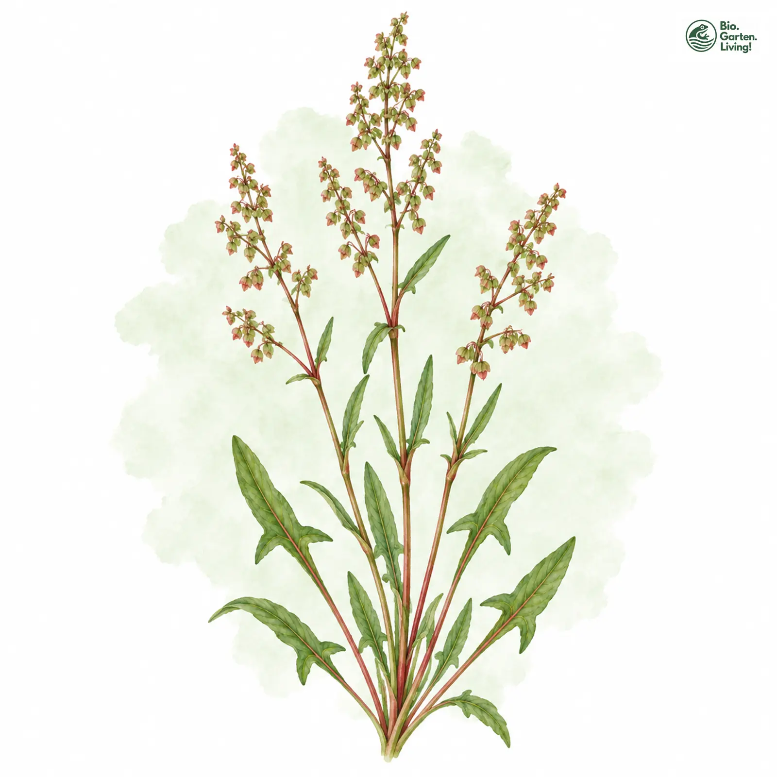 Aquarellzeichnung: Kleiner Sauer-Ampfer (Rumex acetosella (im weiteren Sinne))