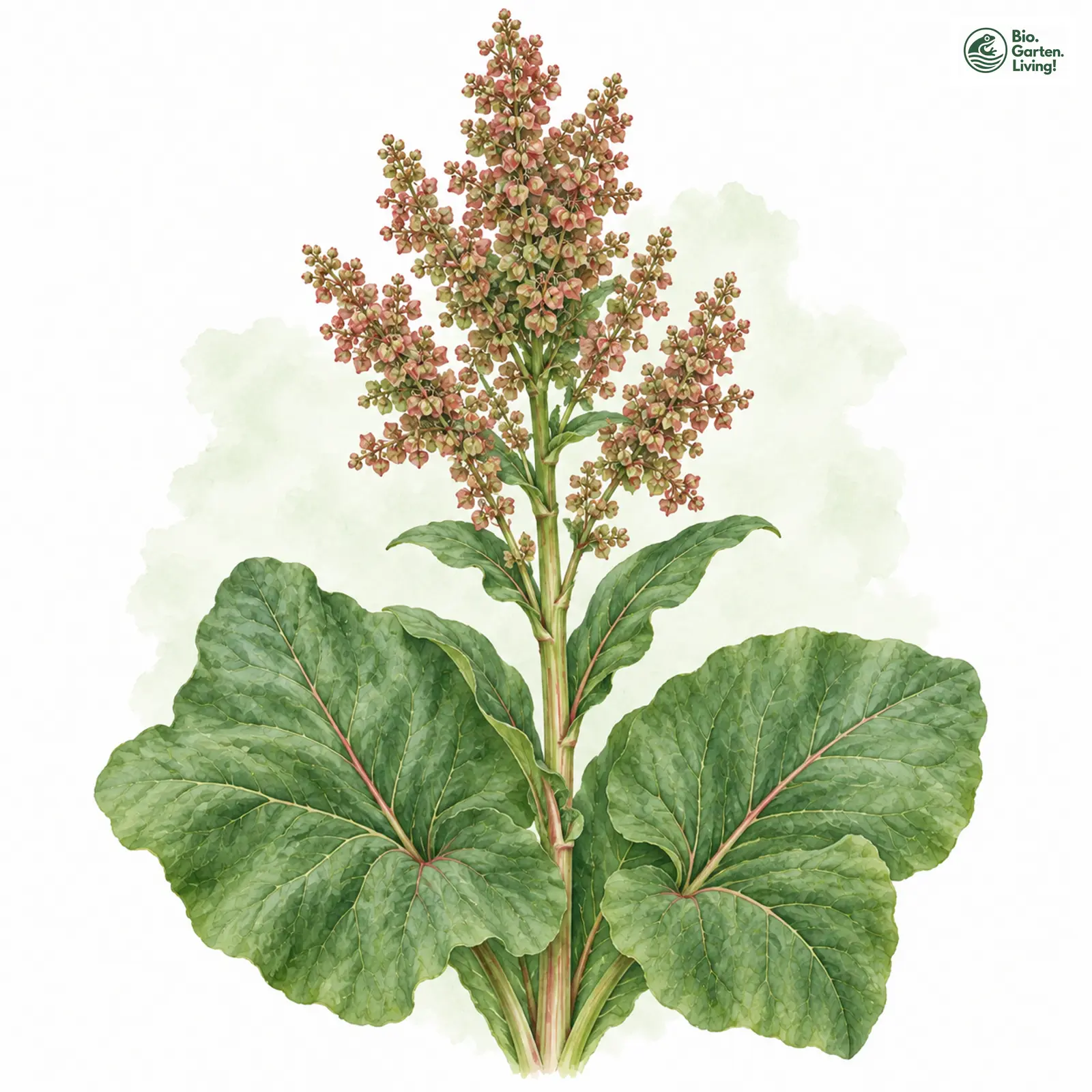 Aquarellzeichnung: Alpen-Ampfer (Rumex alpinus)