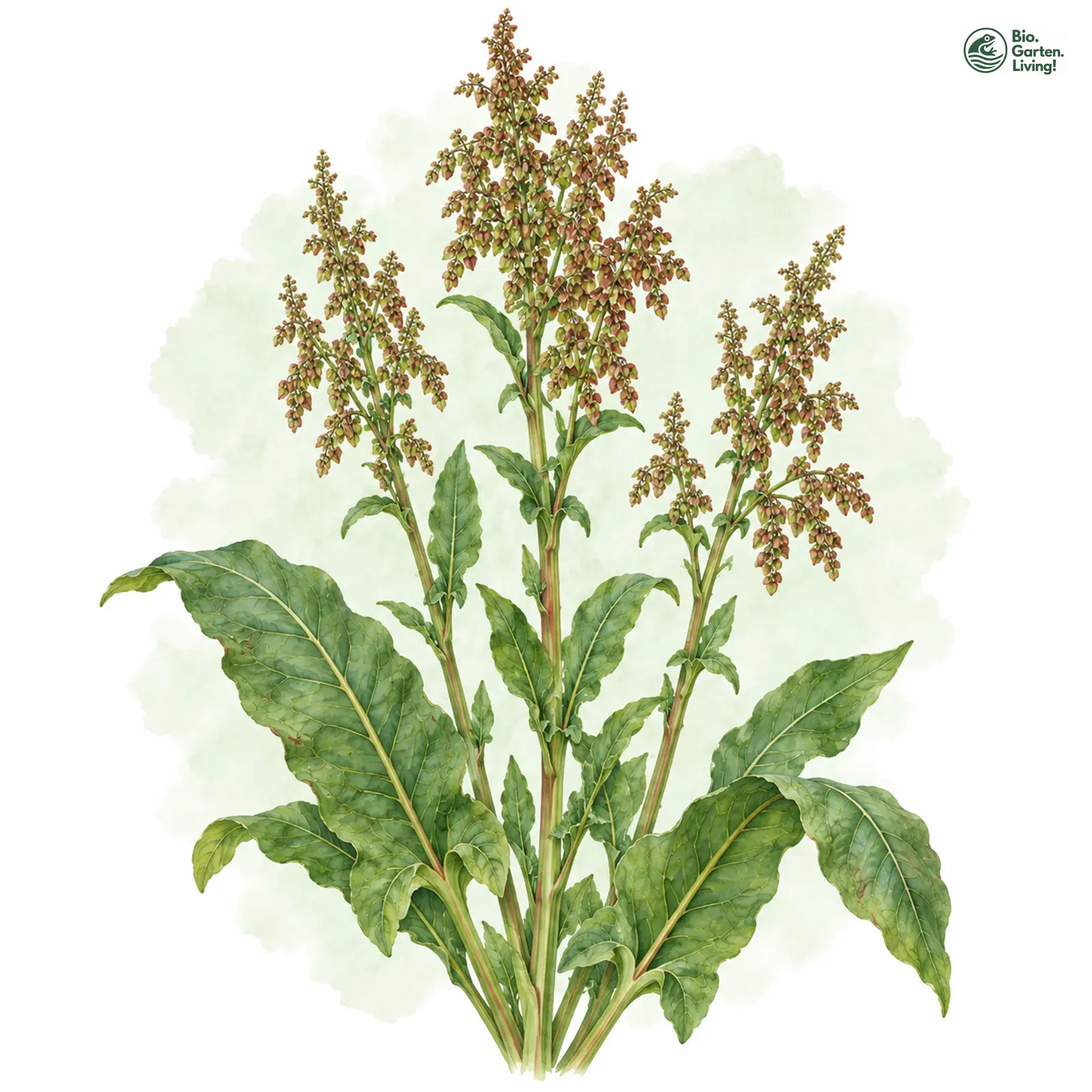 Aquarellzeichnung: Wasser-Ampfer (Rumex aquaticus)