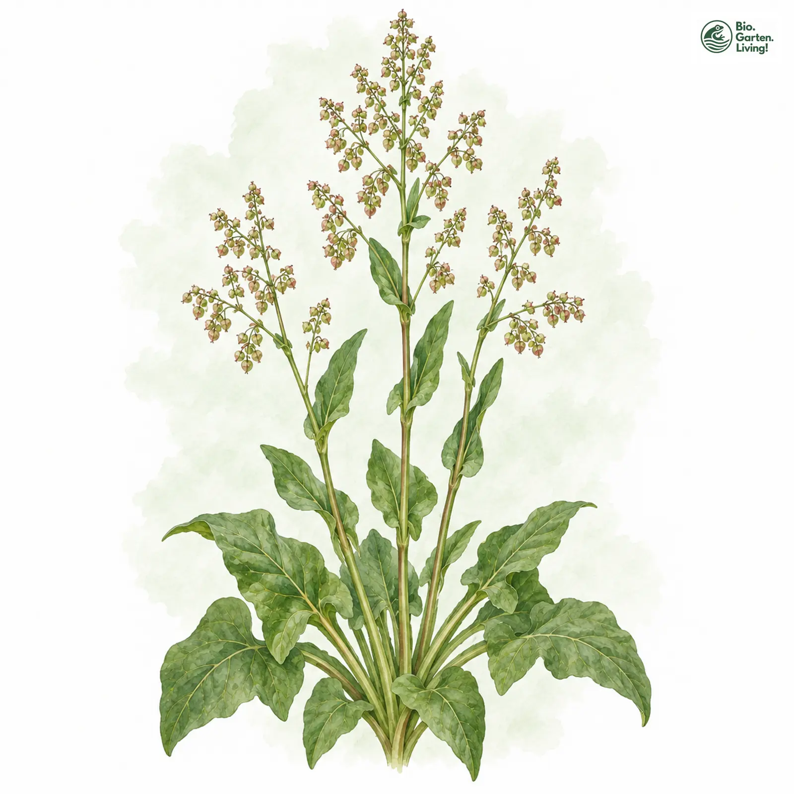Aquarellzeichnung: Gebirgs-Sauer-Ampfer (Rumex arifolius)
