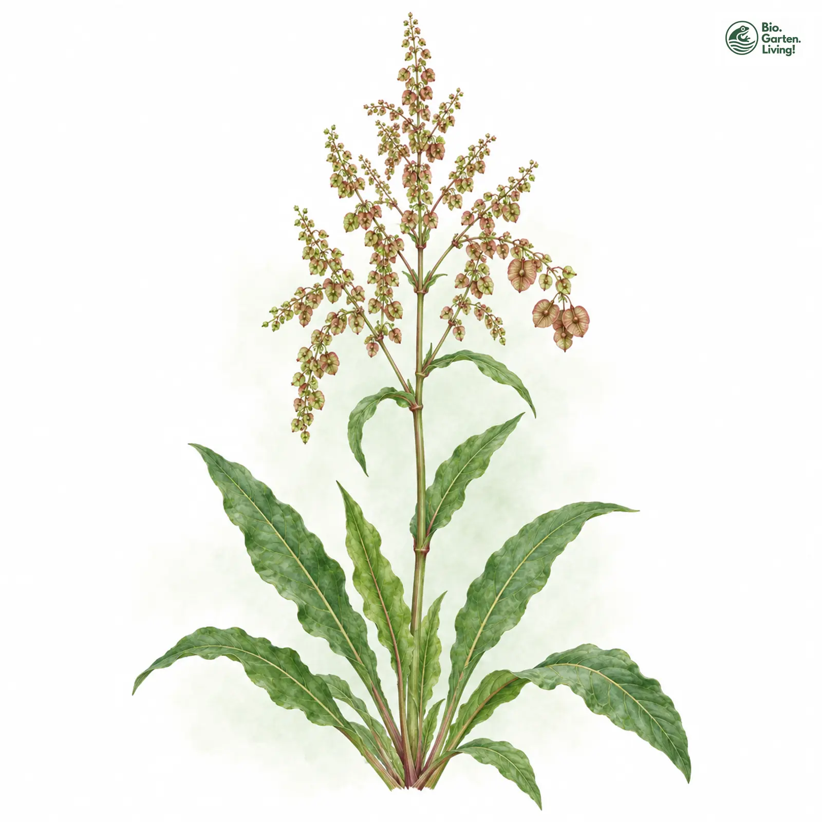 Aquarellzeichnung: Fluß-Ampfer (Rumex hydrolapathum)