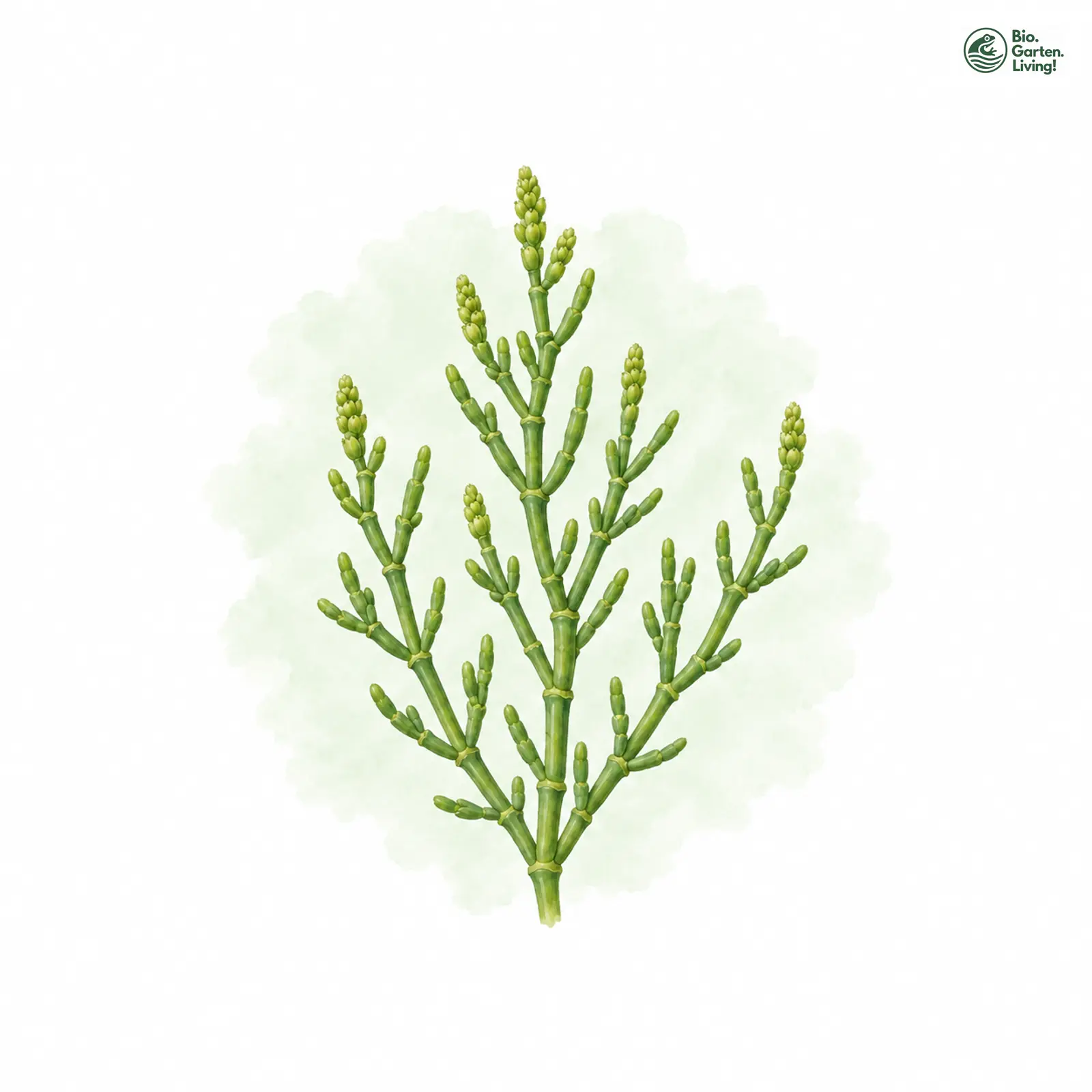 Aquarellzeichnung: Gewöhnlicher Queller (Salicornia europaea (im weiteren Sinne))