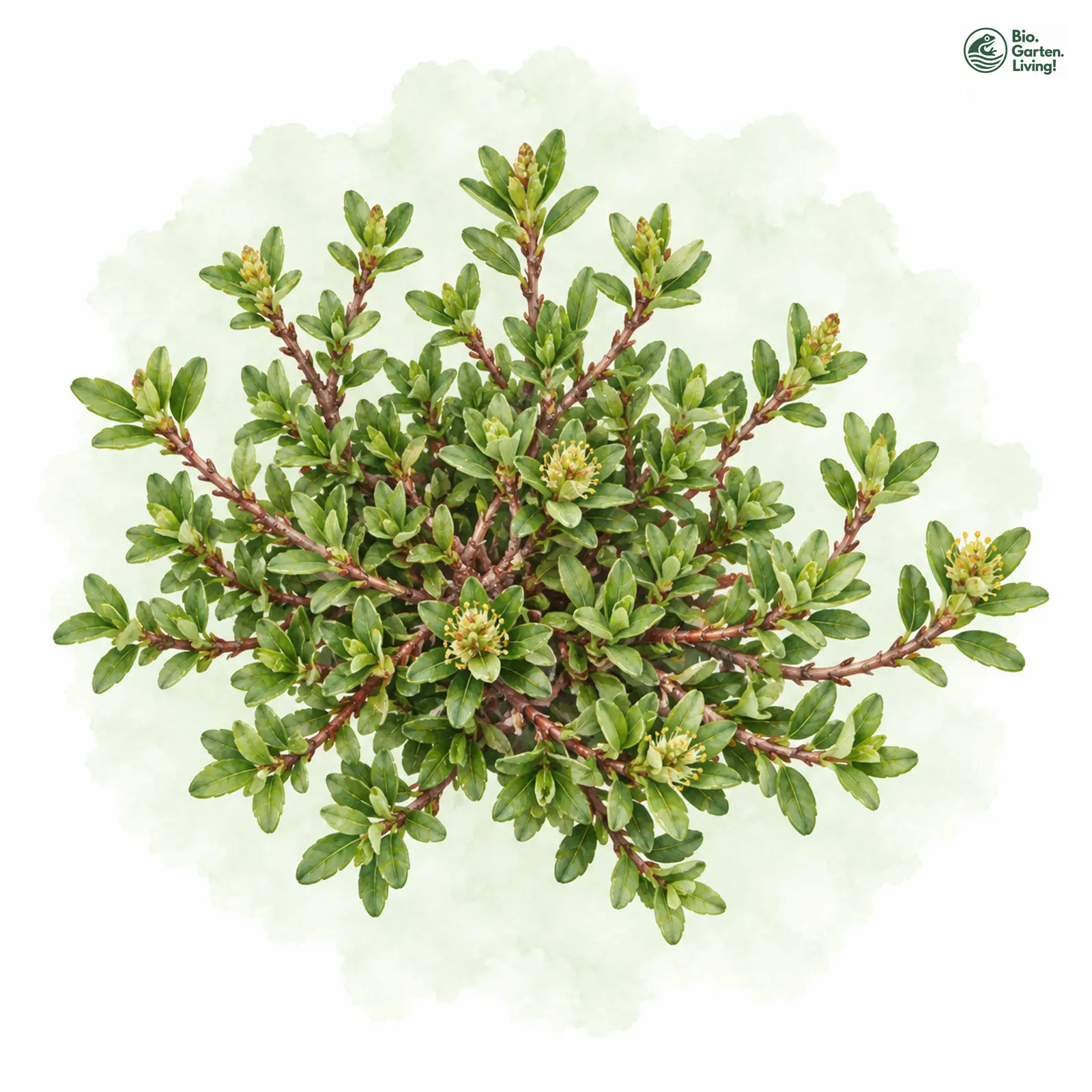 Aquarellzeichnung: Quendelblättrige Weide (Salix serpillifolia)