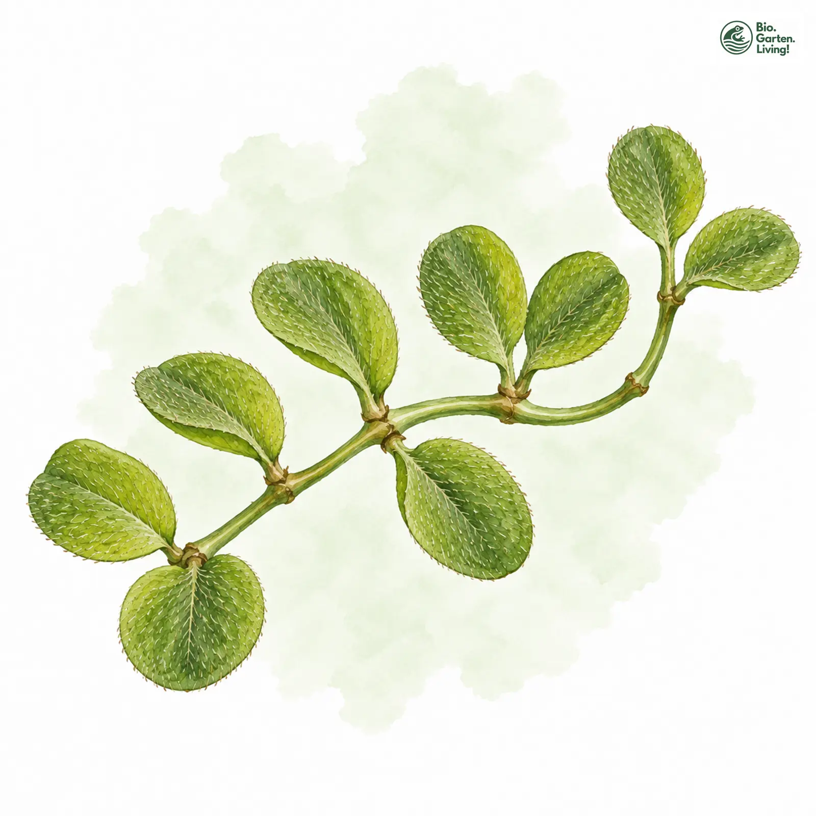 Aquarellzeichnung: Gewöhnlicher Schwimmfarn (Salvinia natans)