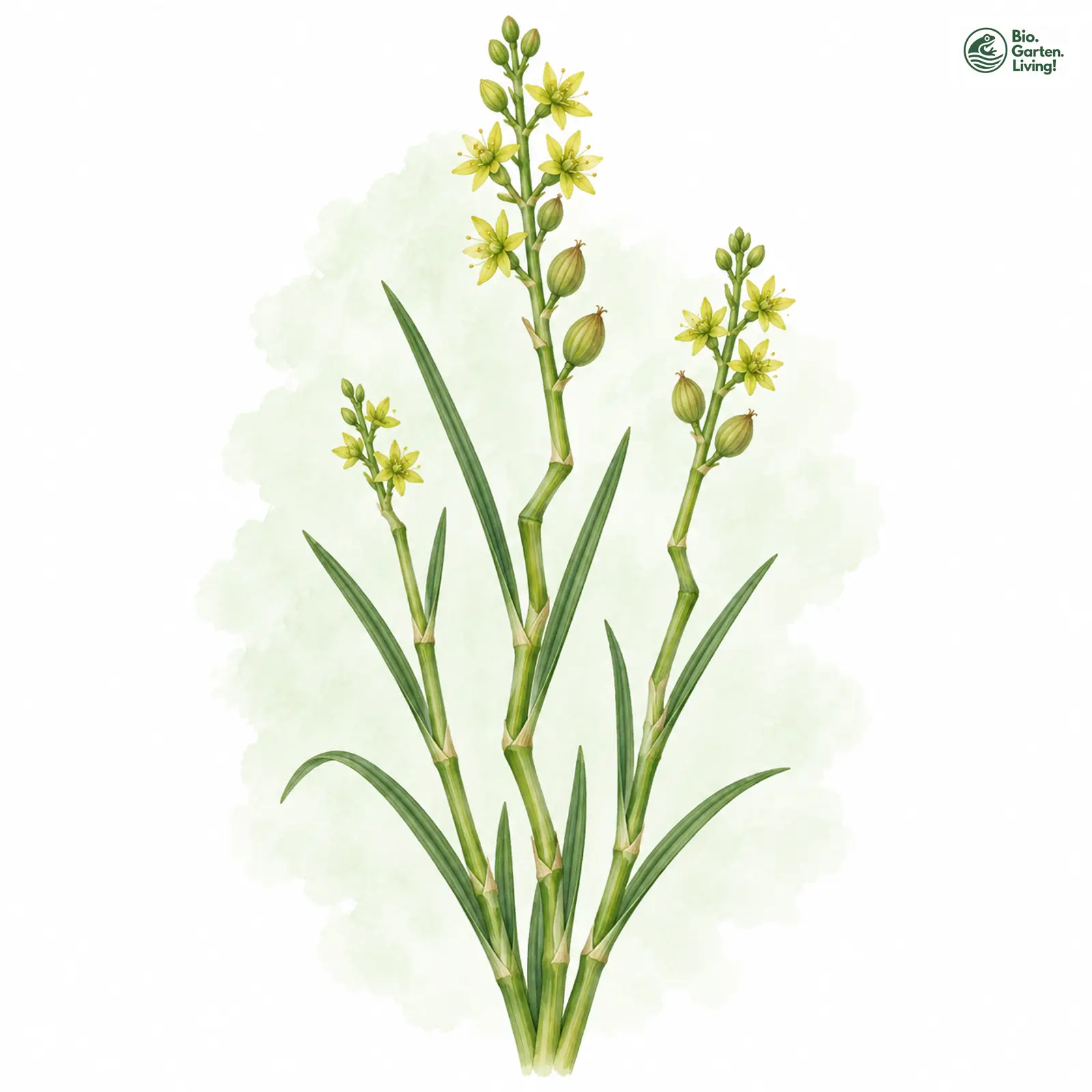 Aquarellzeichnung: Blasenbinse (Scheuchzeria palustris)