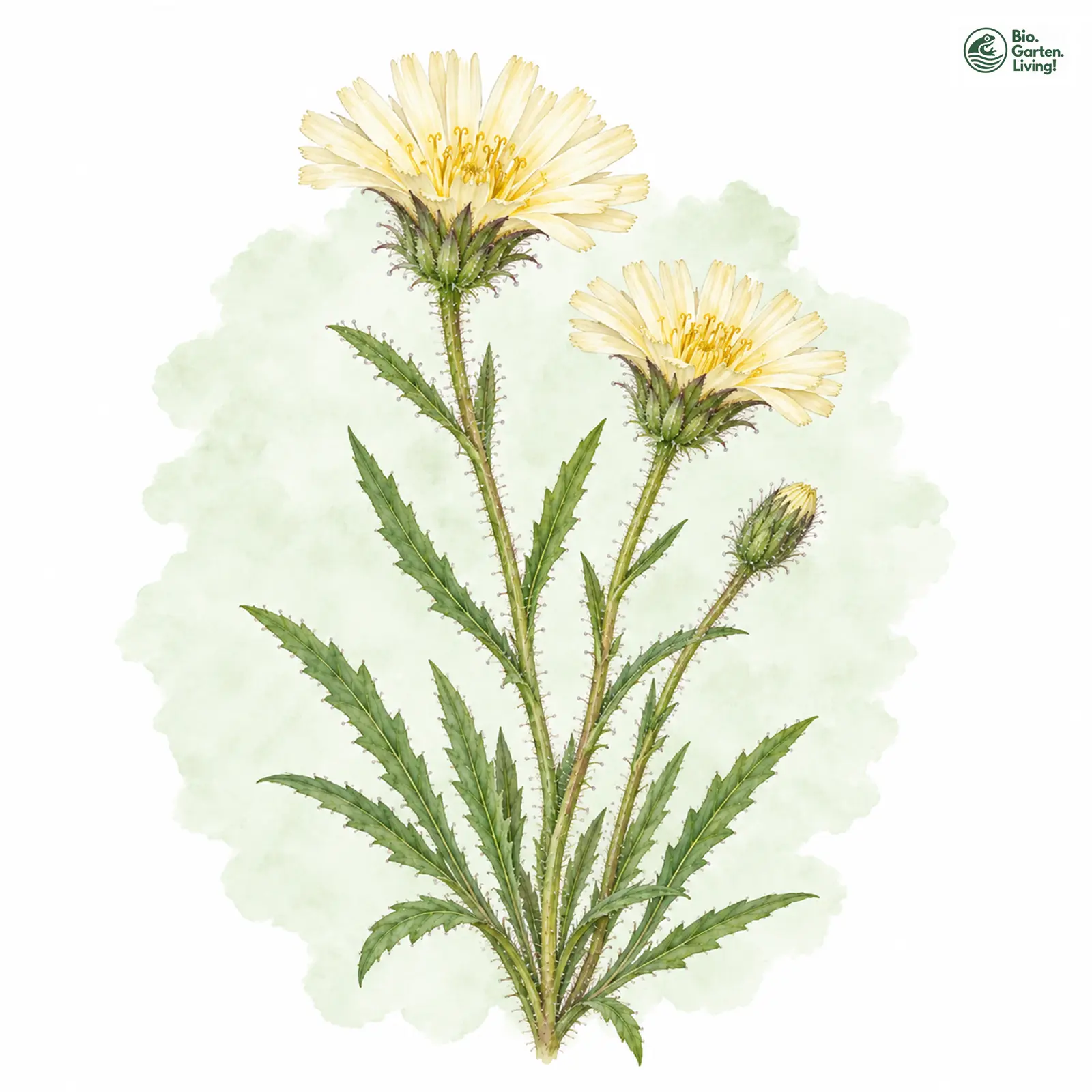 Aquarellzeichnung: Zichorien-Habichtskraut (Schlagintweitia intybacea)
