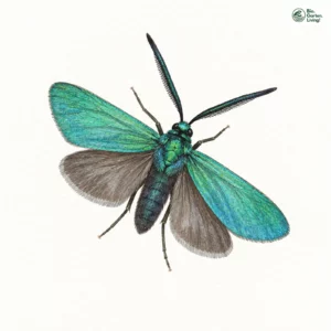 Aquarell: Ampfer-Grünwidderchen
