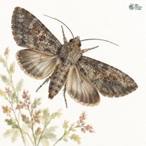 Aquarell: Waldschlag-Graseule