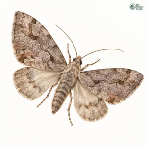 Aquarell: Blasser Hartheu-Grauspanner