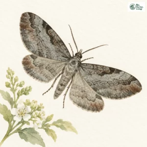 Aquarell: Großer Hartheu-Grauspanner