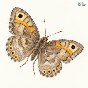 Aquarell: Rotbindiger Samtfalter